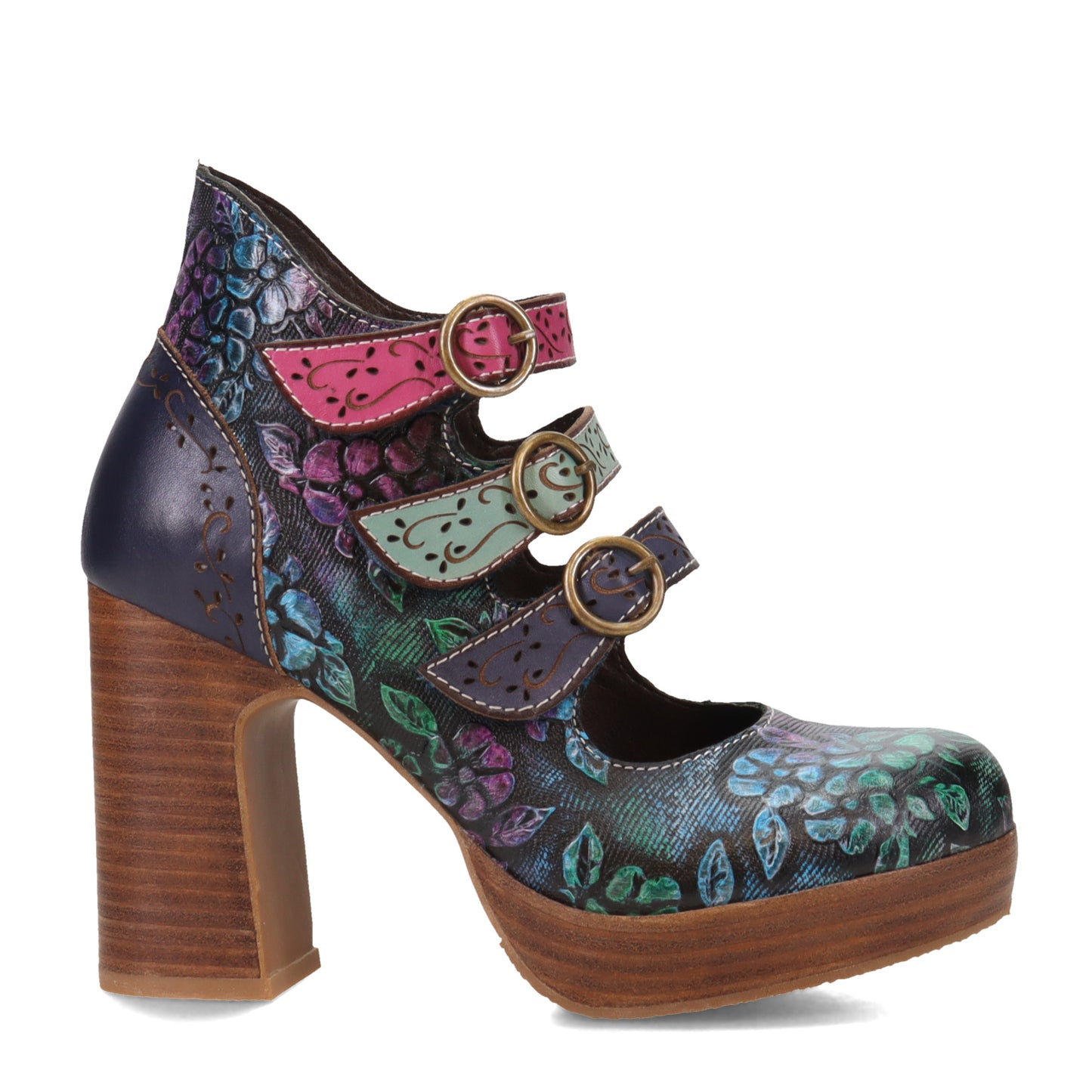 Peltz Shoes Women's L'Artiste by Spring Step The Lady Pump Navy Multi THELADY-NM
