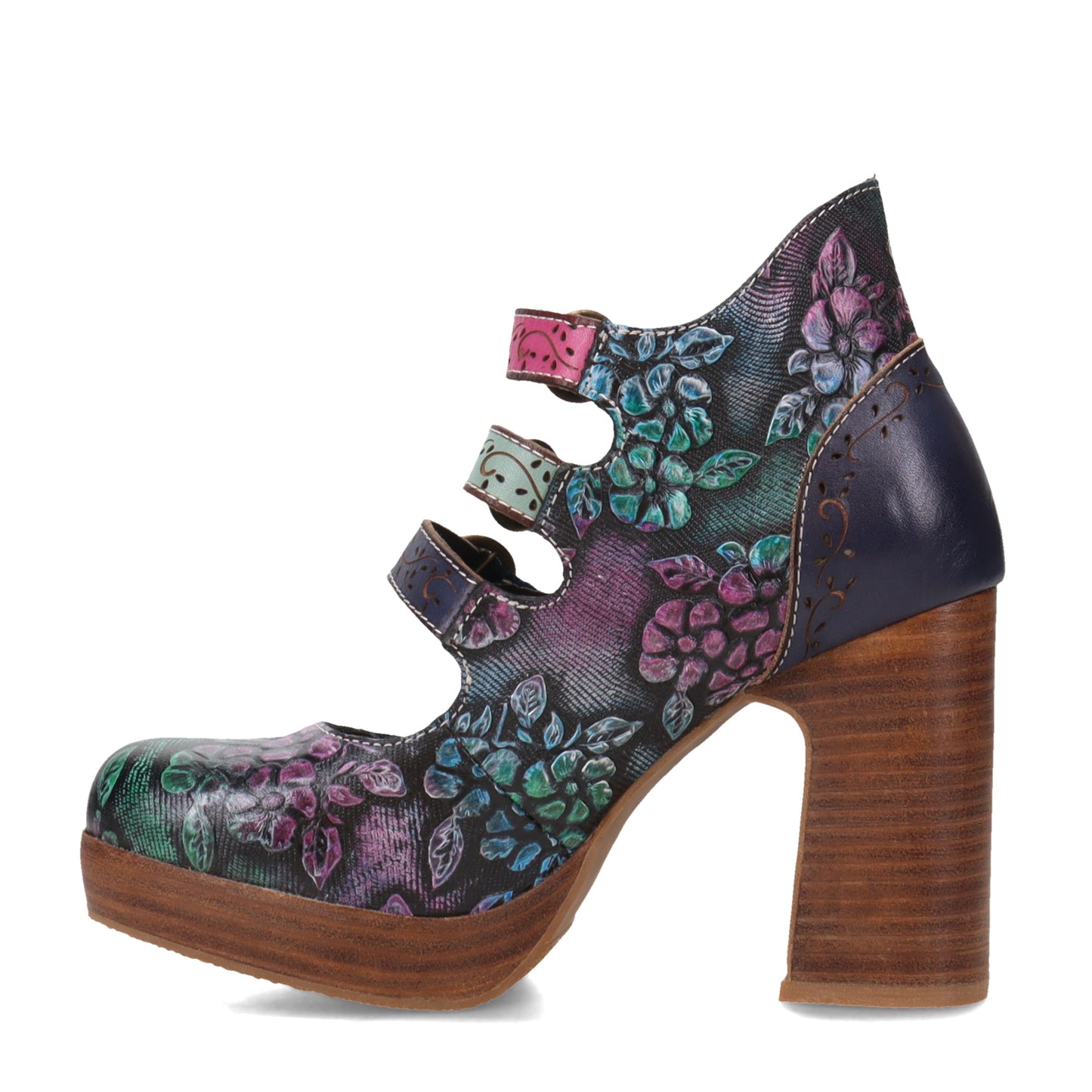 Peltz Shoes Women's L'Artiste by Spring Step The Lady Pump Navy Multi THELADY-NM