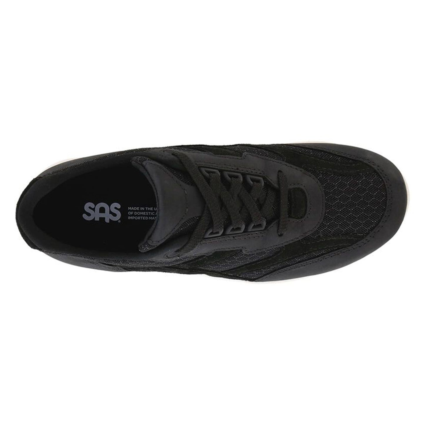 Peltz Shoes Women's SAS Tour Mesh Sneaker BLACK / WHITE TOUR MESH-NOVA