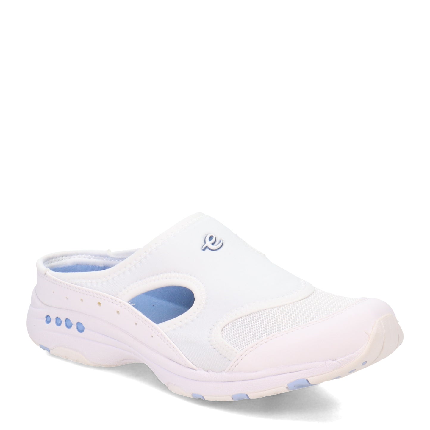 Peltz Shoes Women's Easy Spirit Traver 2 Slip-On Sneaker WHITE BLUE TRAVER2-140