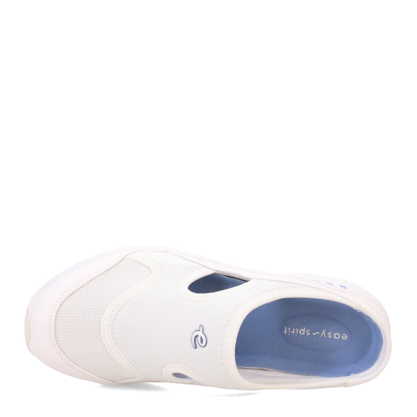 Peltz Shoes Women's Easy Spirit Traver 2 Slip-On Sneaker WHITE BLUE TRAVER2-140