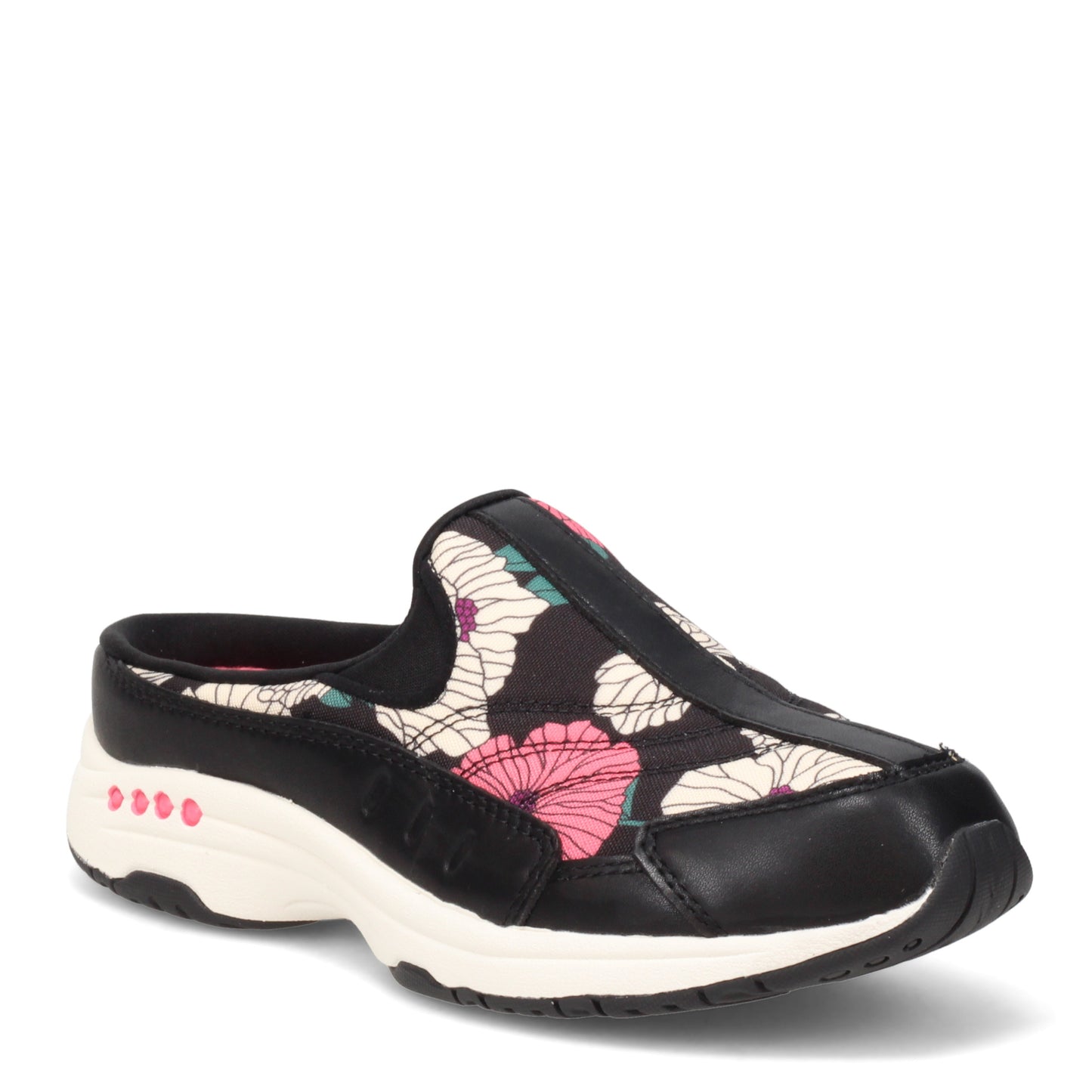 Peltz Shoes Women's Easy Spirit Traveltime Classic Clog BLACK CREAM TRAVTIME575-001