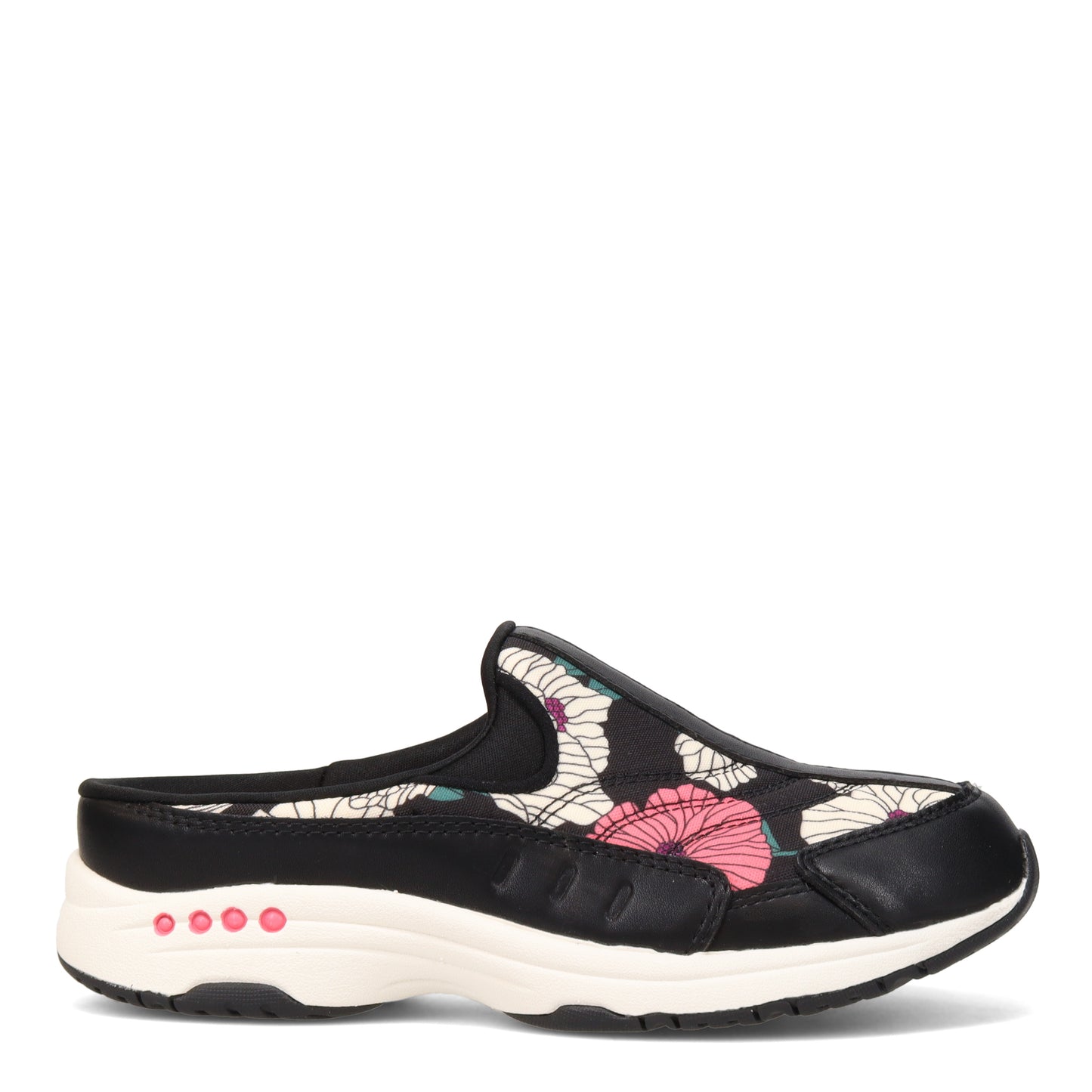 Peltz Shoes Women's Easy Spirit Traveltime Classic Clog BLACK CREAM TRAVTIME575-001
