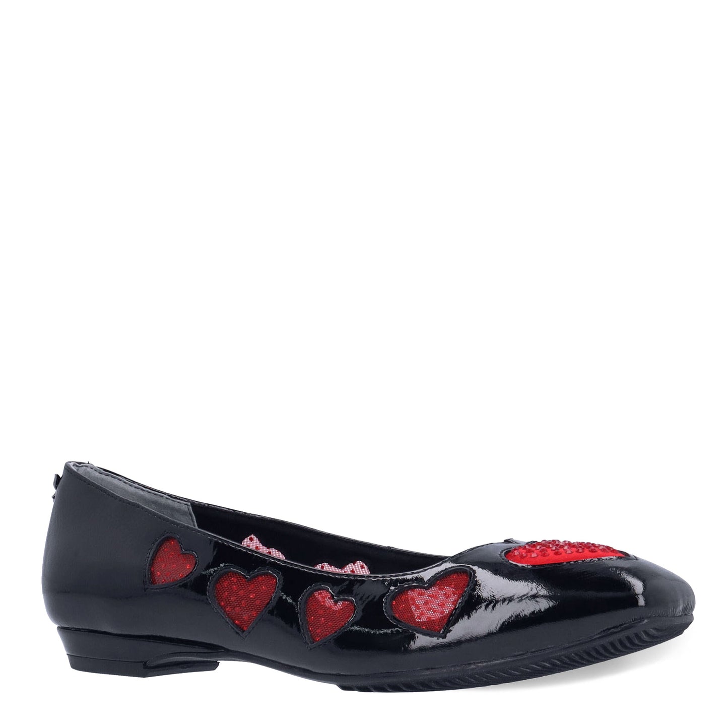Peltz Shoes Women's J Renee Truelove Flat Black Patent / Red TRUELO-PABLR
