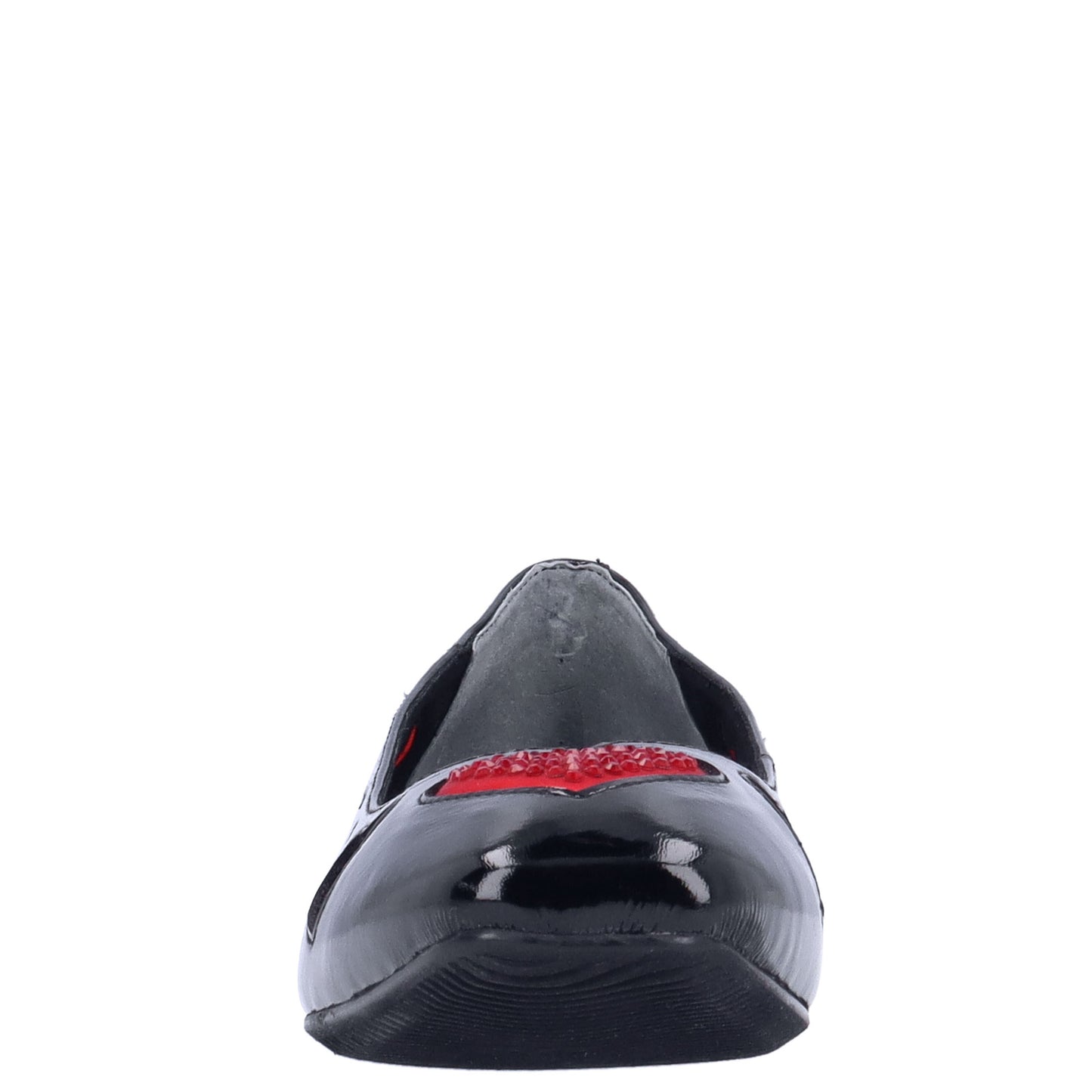 Peltz Shoes Women's J Renee Truelove Flat Black Patent / Red TRUELO-PABLR