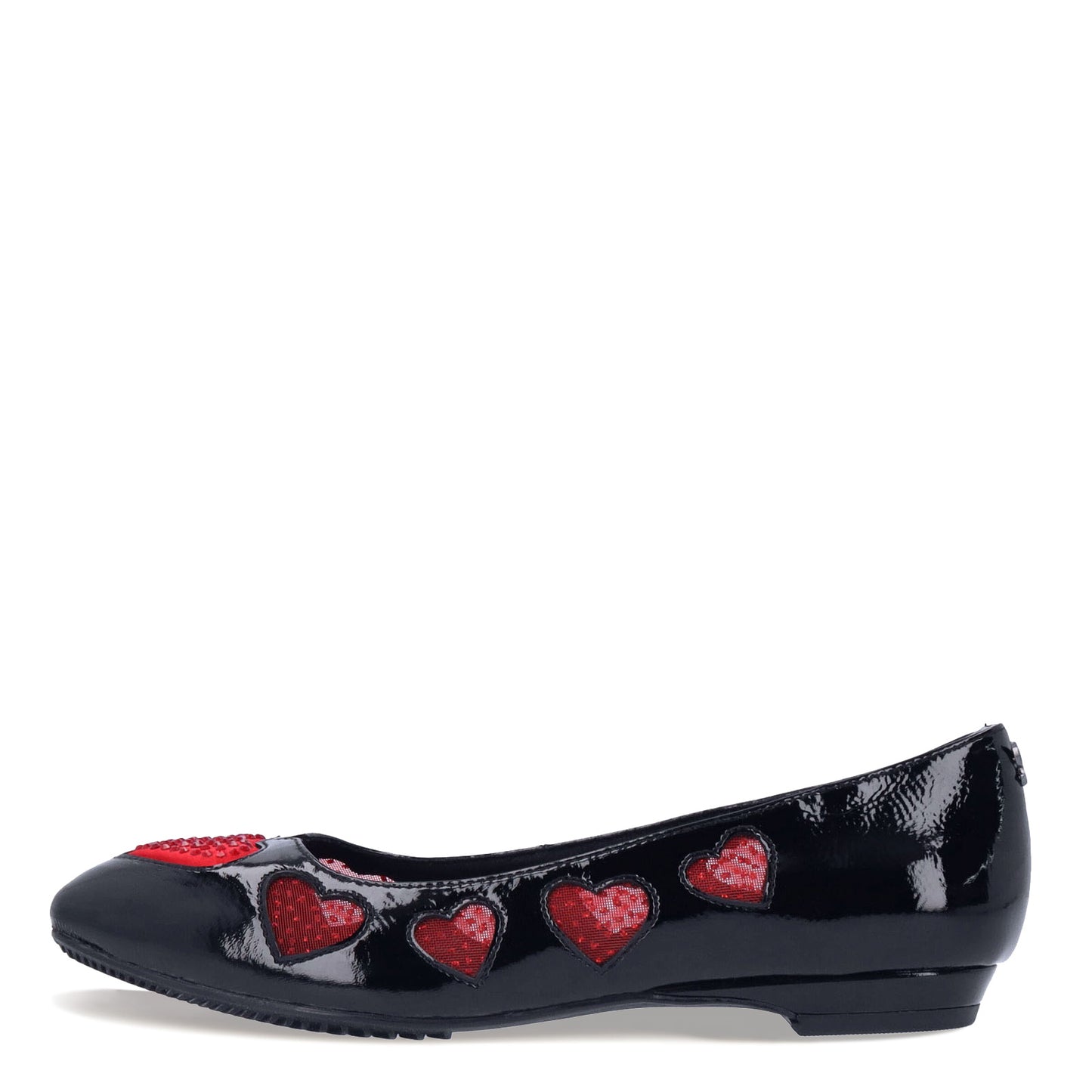 Peltz Shoes Women's J Renee Truelove Flat Black Patent / Red TRUELO-PABLR
