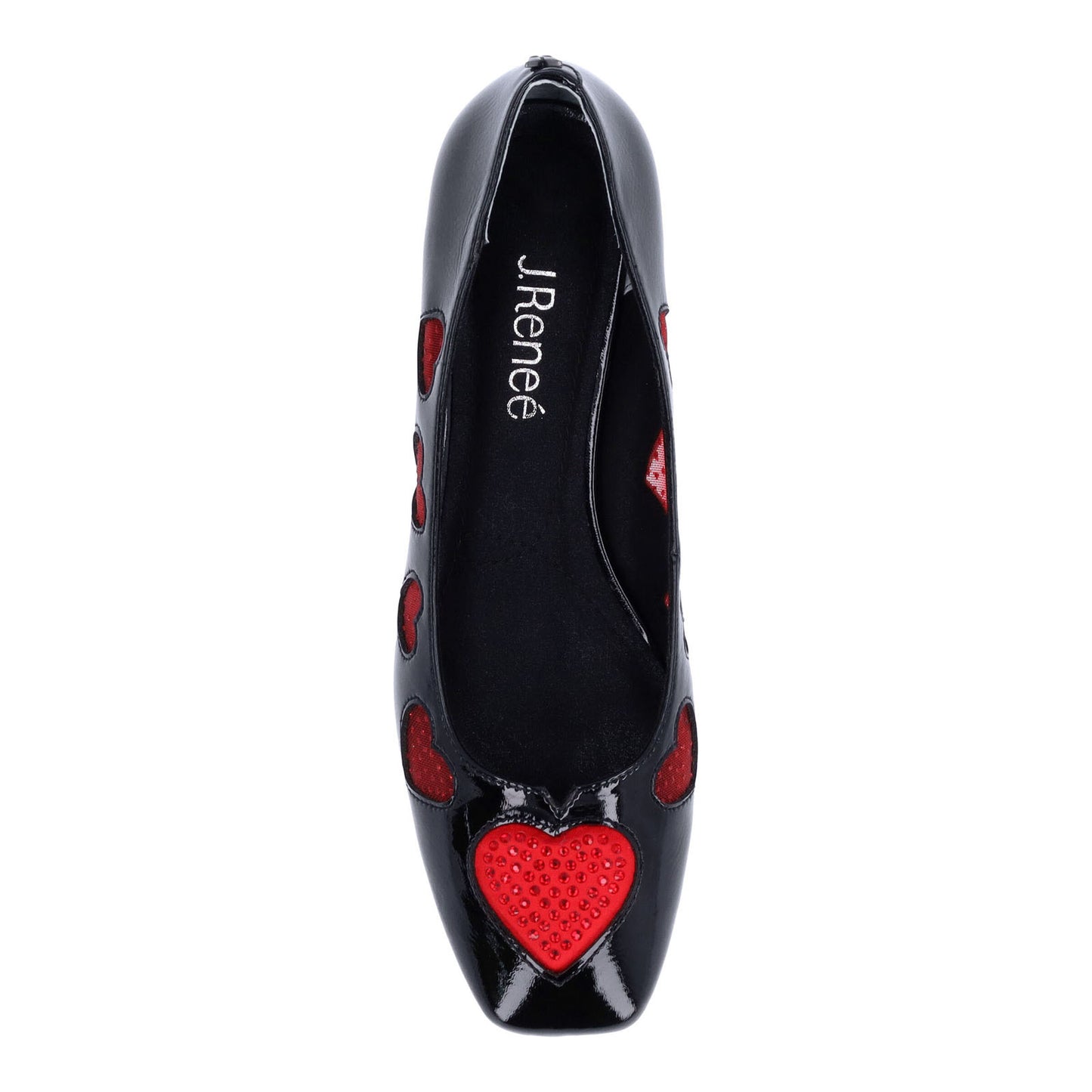 Peltz Shoes Women's J Renee Truelove Flat Black Patent / Red TRUELO-PABLR