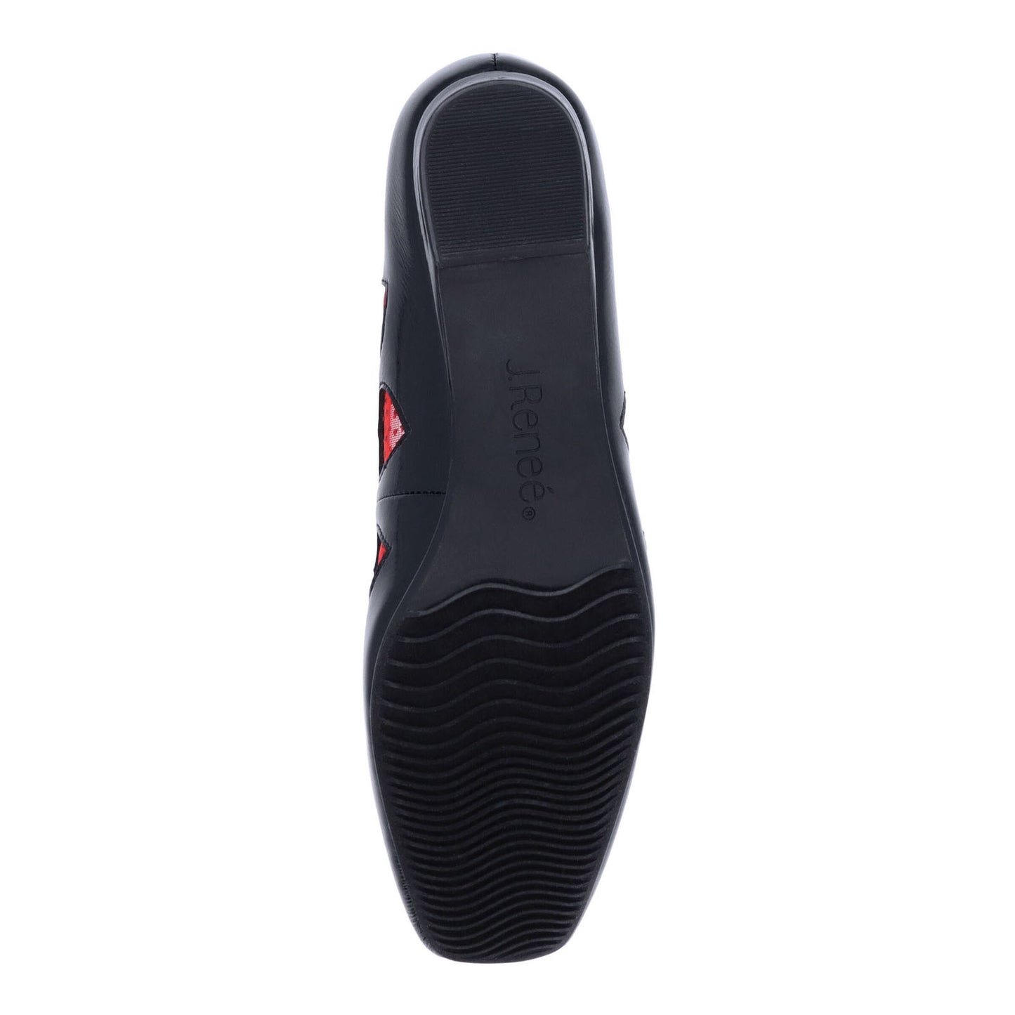 Peltz Shoes Women's J Renee Truelove Flat Black Patent / Red TRUELO-PABLR
