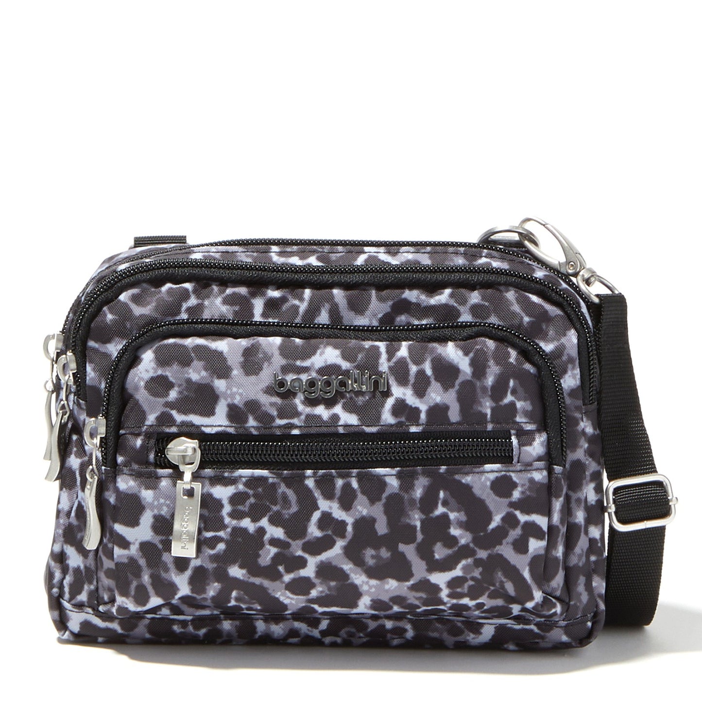 Peltz Shoes Women's Baggallini Triple Zip Mini Crossbody GREY CHEETAH TRZ419-GREY CHE