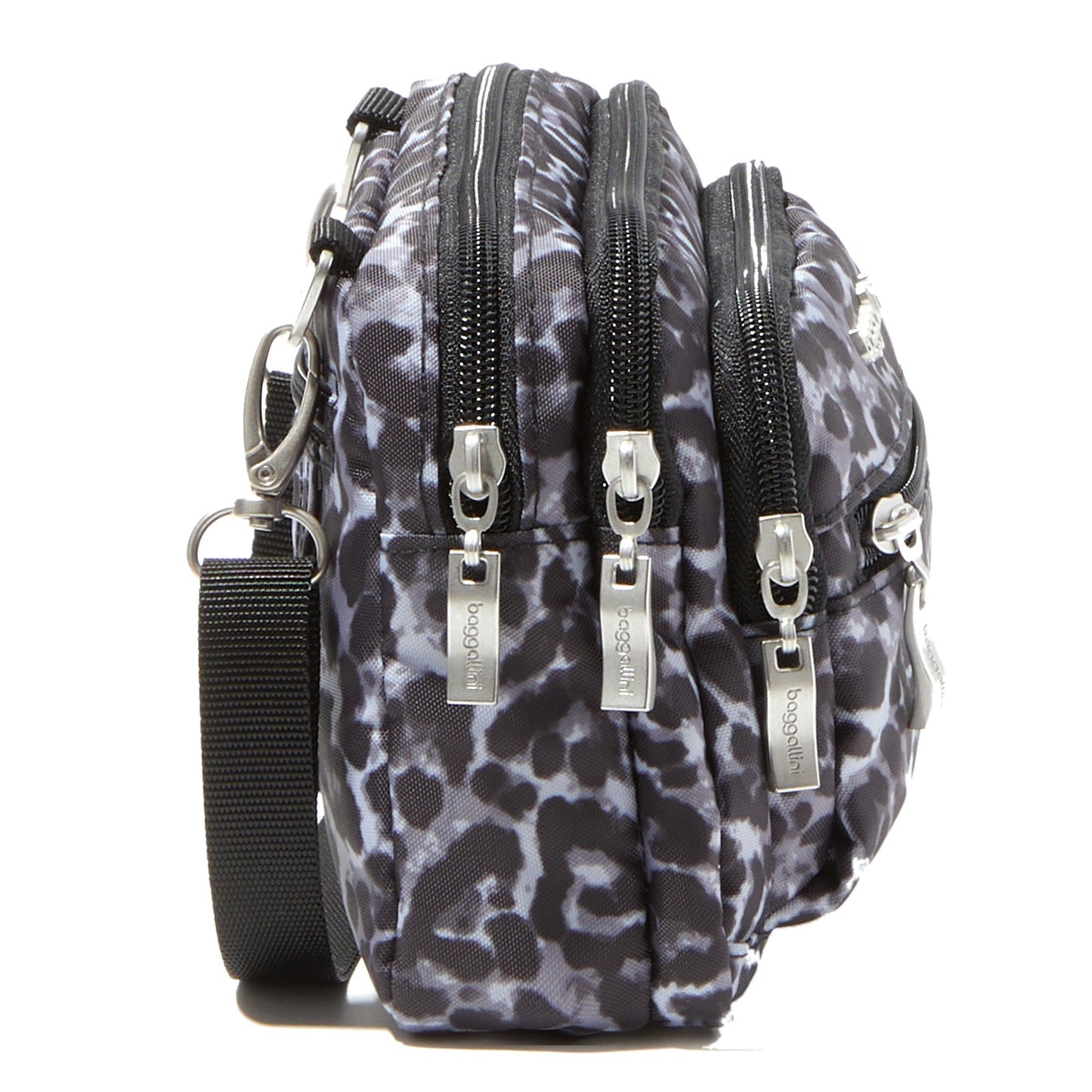 Peltz Shoes Women's Baggallini Triple Zip Mini Crossbody GREY CHEETAH TRZ419-GREY CHE