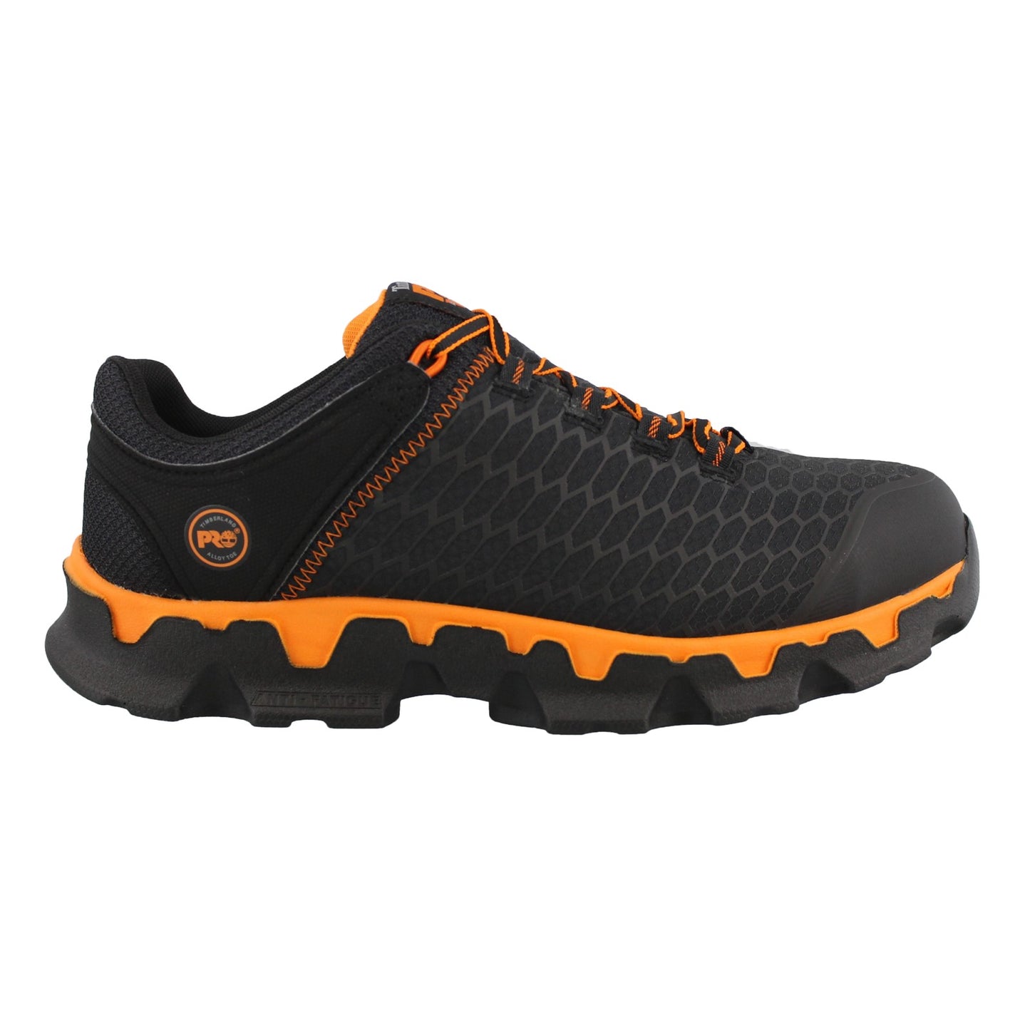 Peltz Shoes Men's Timberland Pro Powertrain Alloy EH Work Shoe BLACK ORANGE TB0A1B6S001