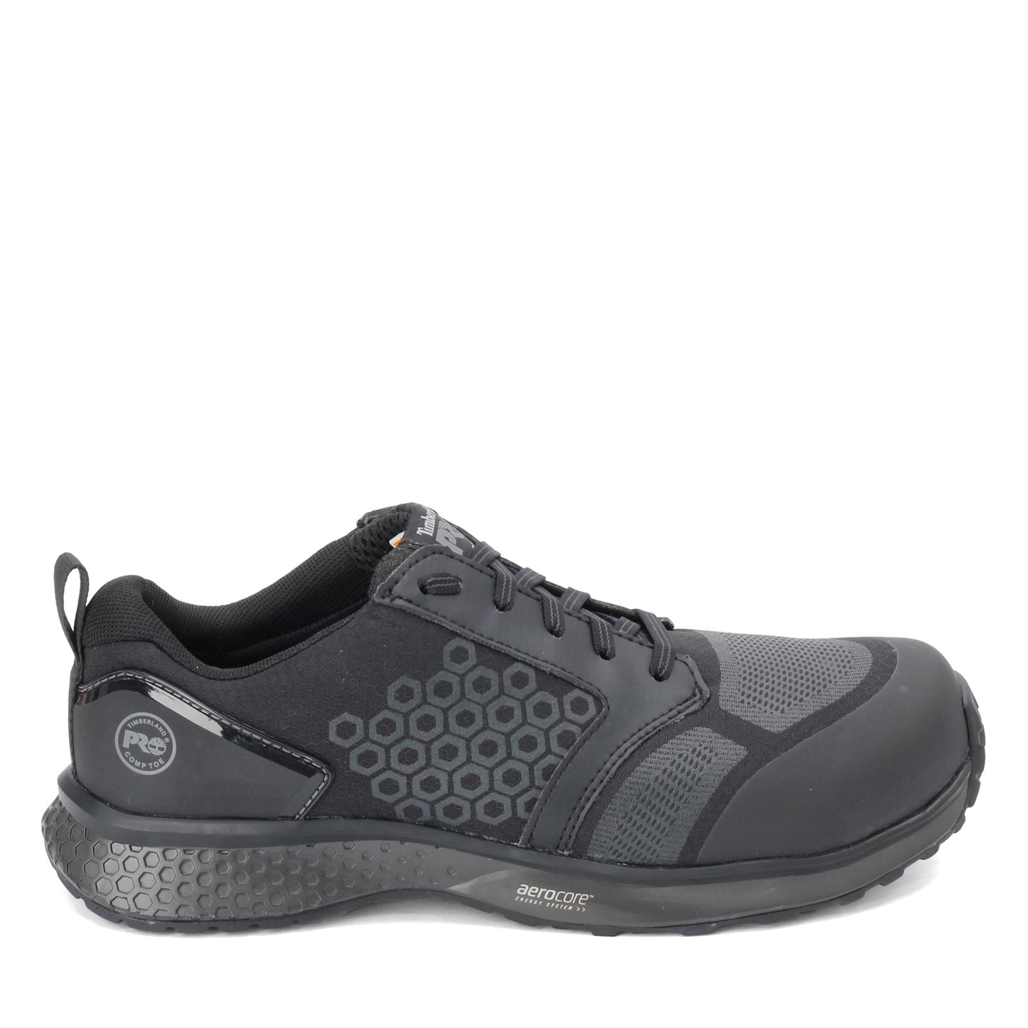 Peltz Shoes Men's Timberland Pro Reaxion Low Comp Toe Work Shoe BLACK GRAY TB0A1ZA2001