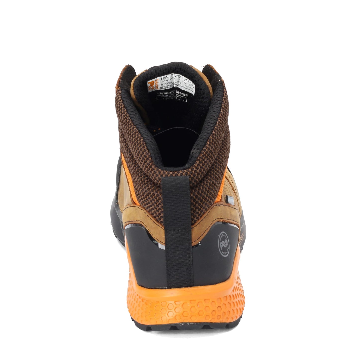 Peltz Shoes Men's Timberland Pro Reaxion Mid Comp Toe Work Boot BROWN ORANGE TB0A1ZR1214