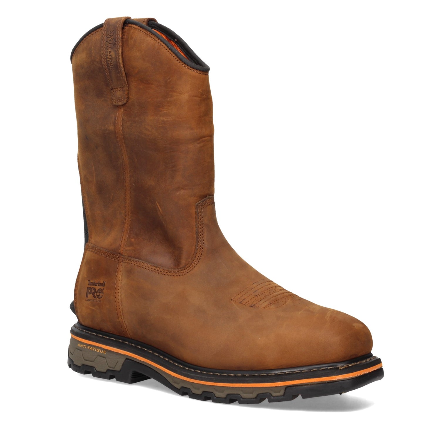 Peltz Shoes Men's Timberland Pro True Grit Pull On Comp Toe Work Boot BROWN TB0A29ZQ214