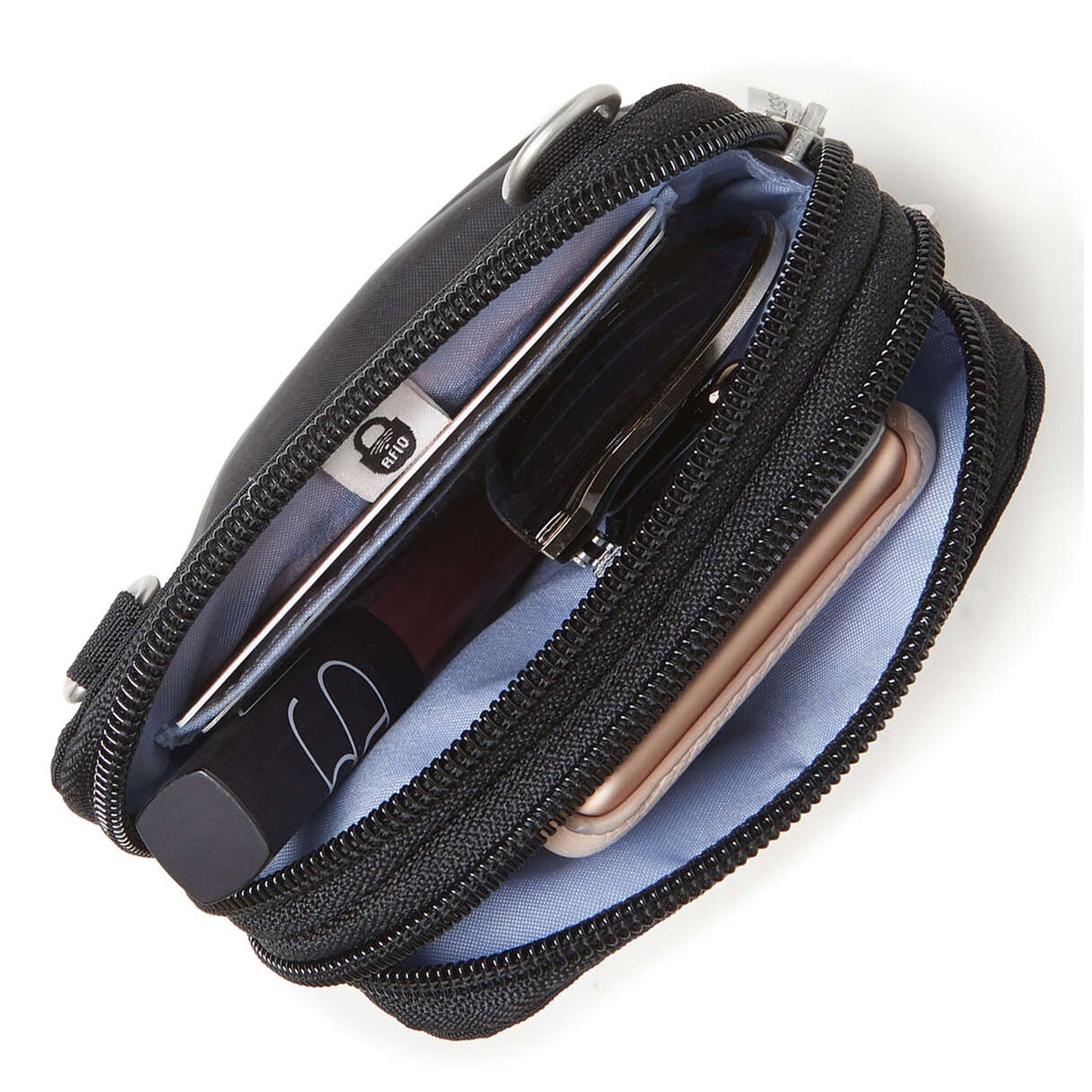 Peltz Shoes Baggilini Take Two Rfid Bryant Crossbody BLACK TBR401-BLACK