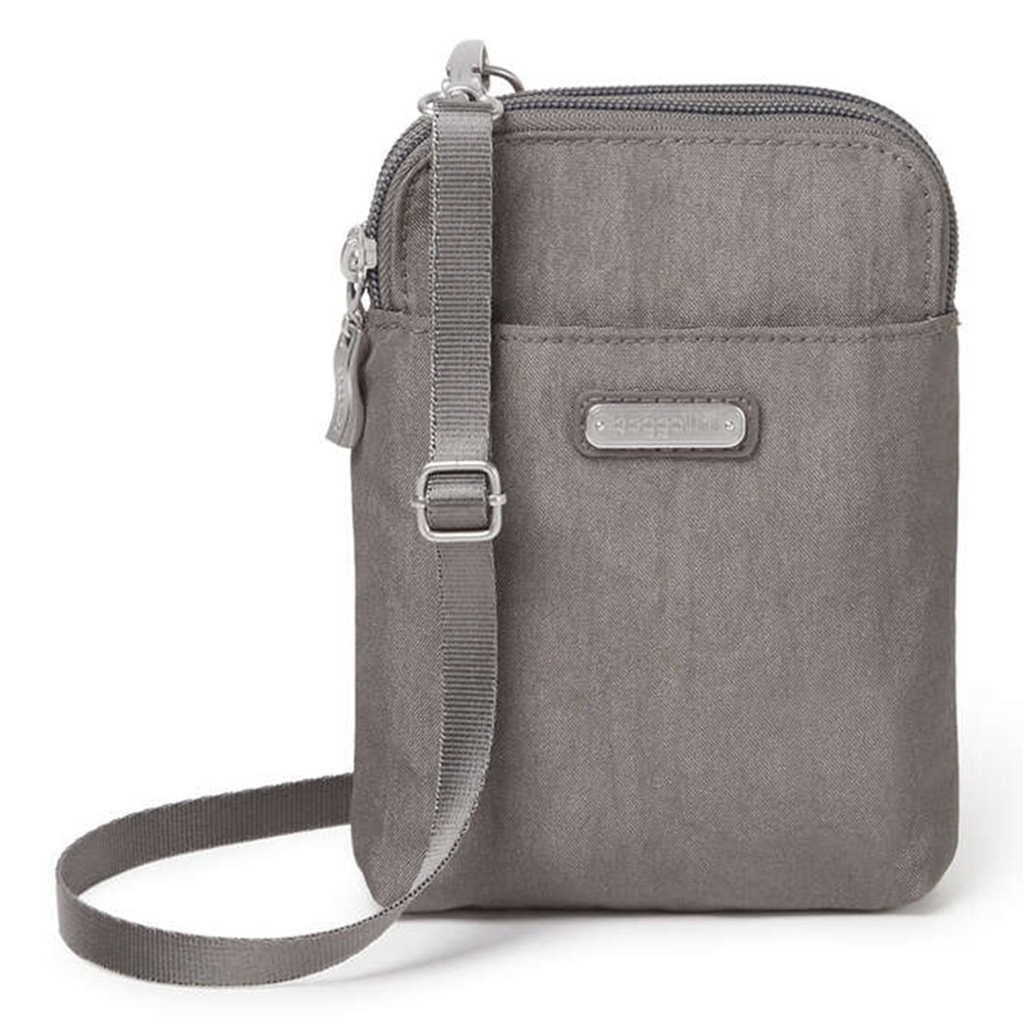 Peltz Shoes Baggilini Take Two Rfid Bryant Crossbody Sterling Shimmer TBR401-STERLING