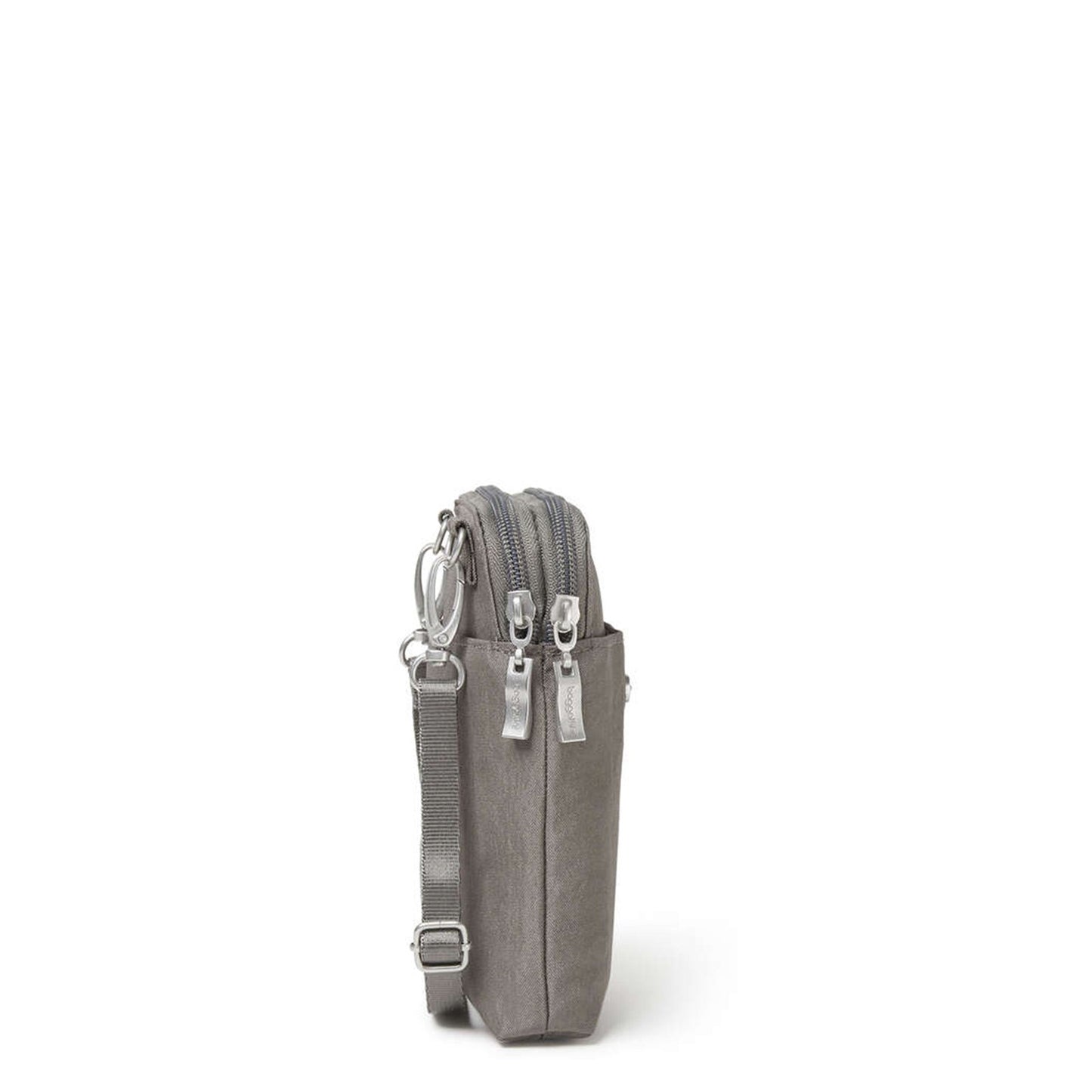 Peltz Shoes Baggilini Take Two Rfid Bryant Crossbody Sterling Shimmer TBR401-STERLING