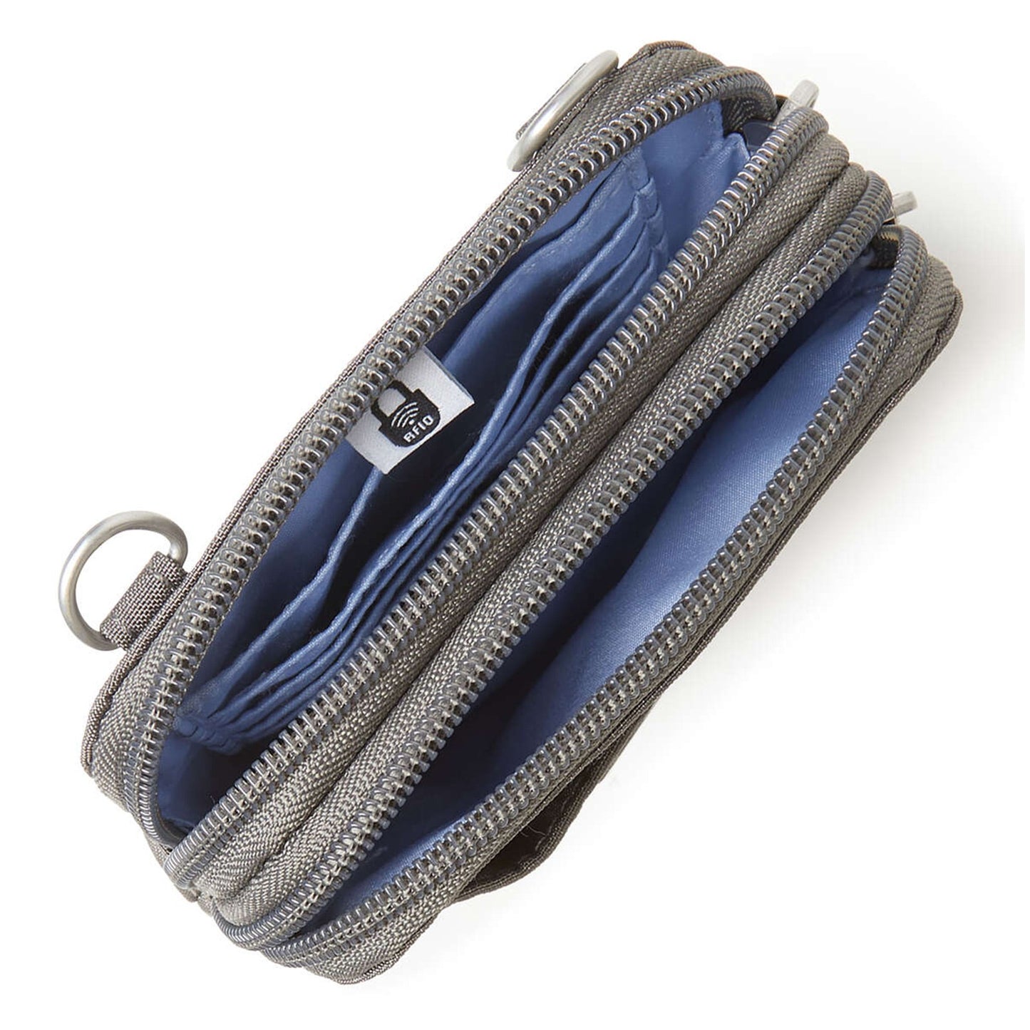 Peltz Shoes Baggilini Take Two Rfid Bryant Crossbody Sterling Shimmer TBR401-STERLING