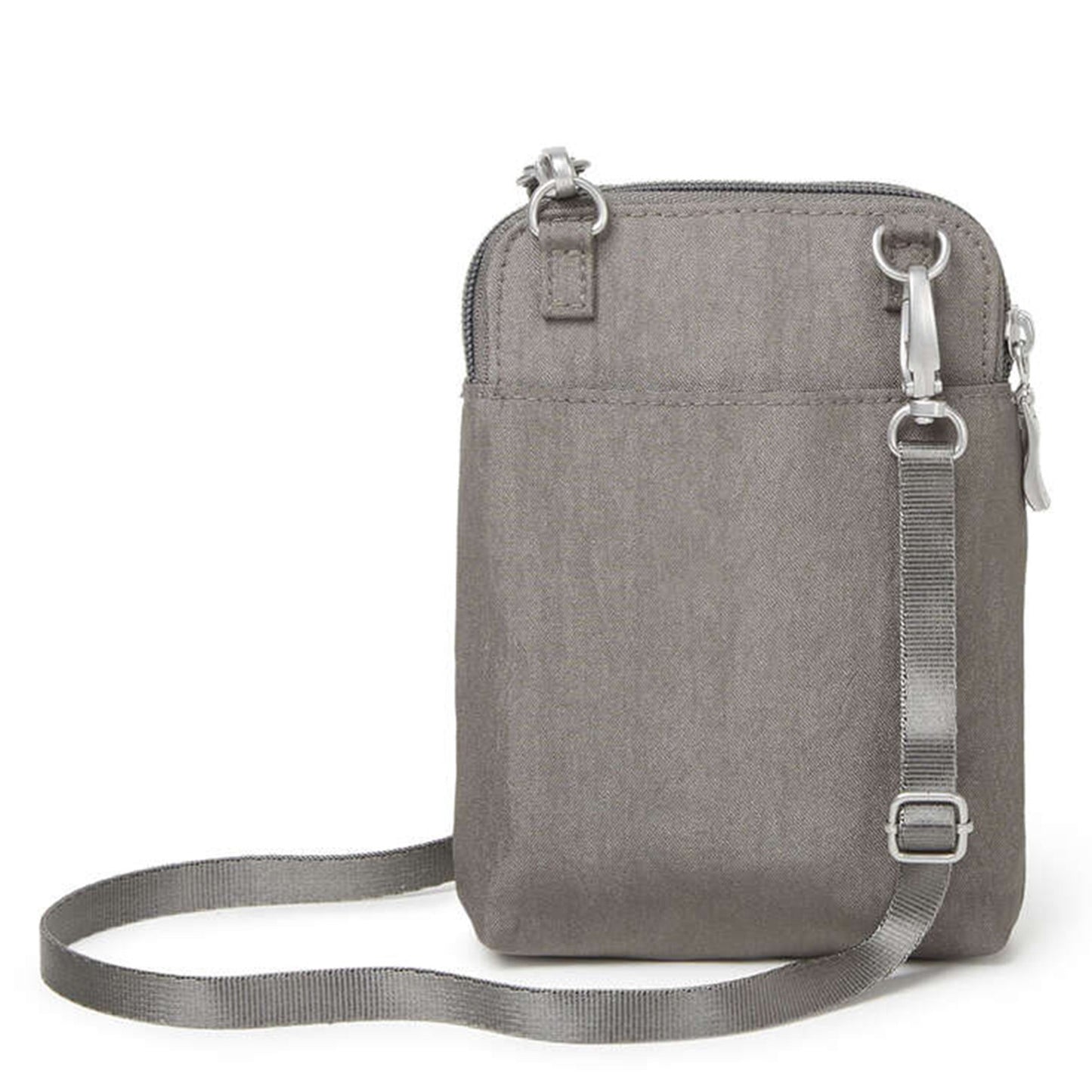Peltz Shoes Baggilini Take Two Rfid Bryant Crossbody Sterling Shimmer TBR401-STERLING