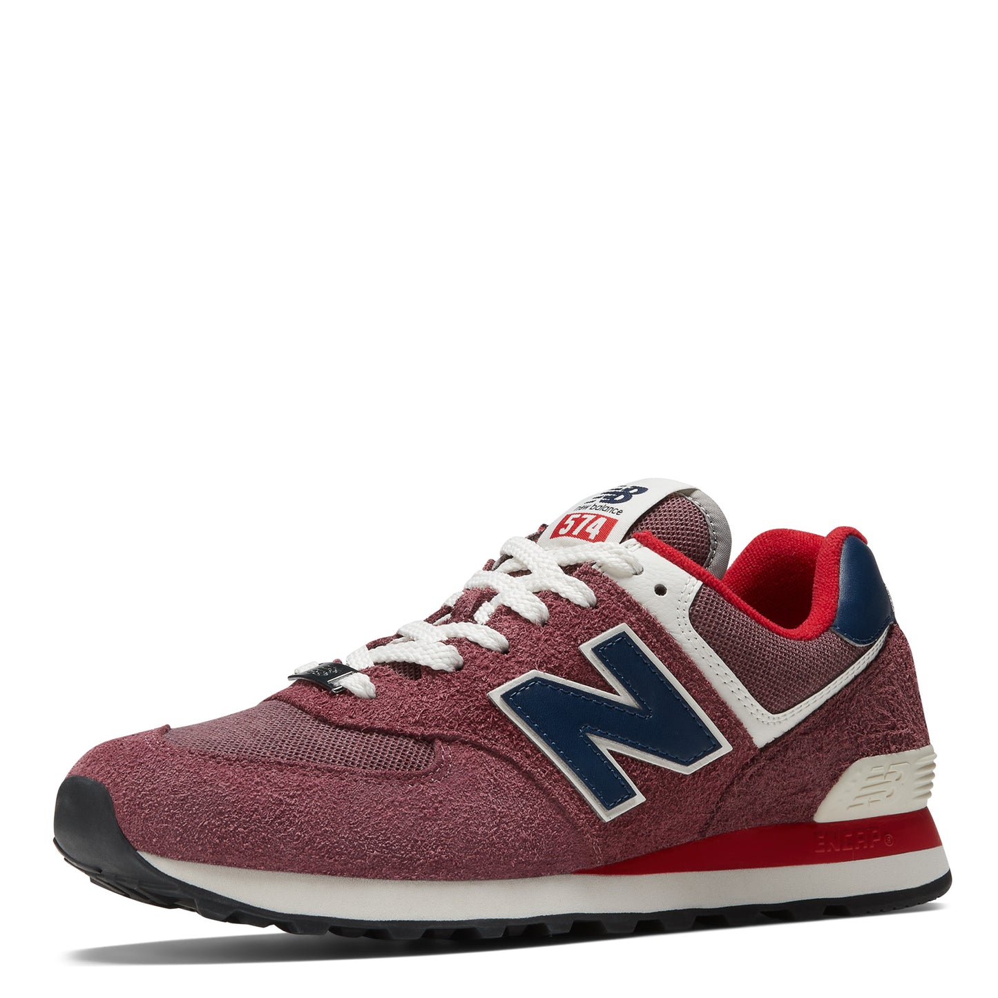 Peltz Shoes Unisex New Balance 574v2 Sneaker RED/NAVY U574RX2
