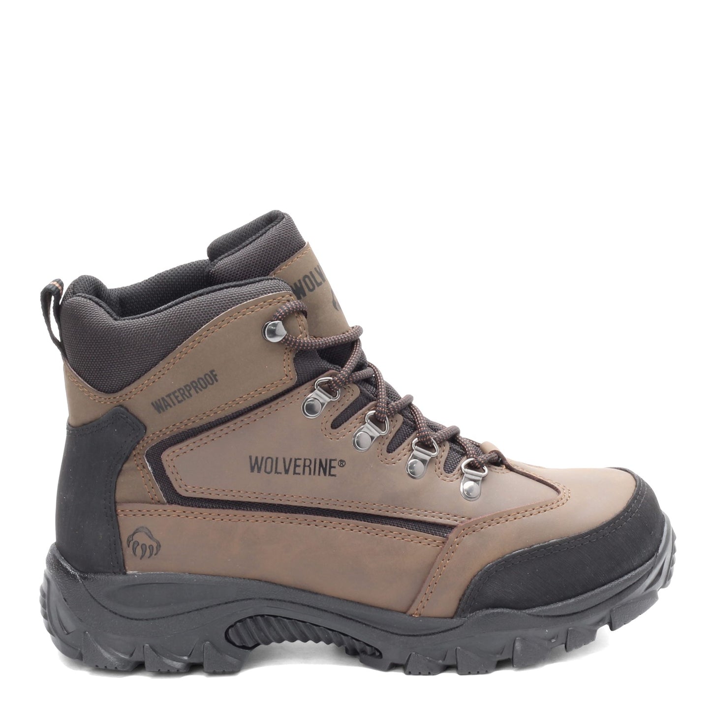 Peltz Shoes Men's Wolverine Boots Spencer Waterproof Hiking Boot BROWN BLACK W05103