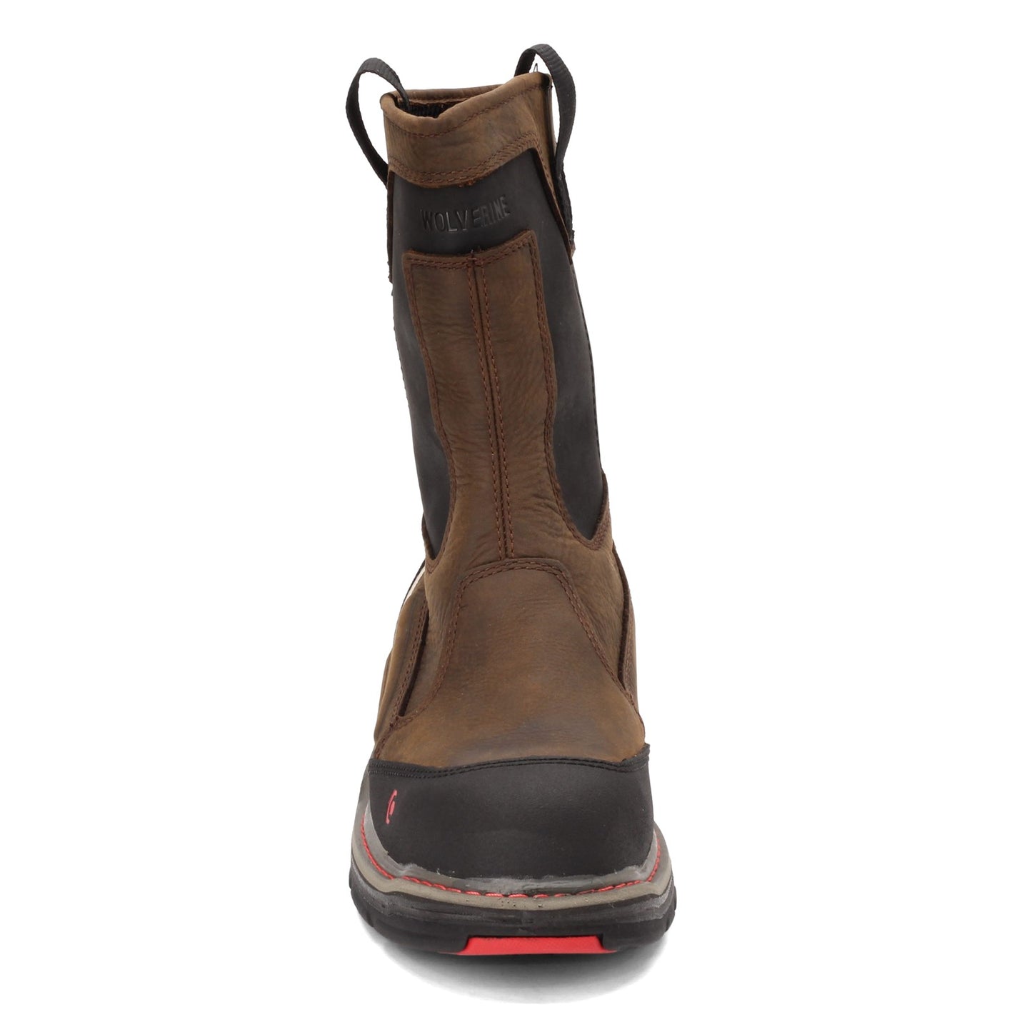 Peltz Shoes Men's Wolverine Boots Overman ST Work Boot BROWN BLACK W10488