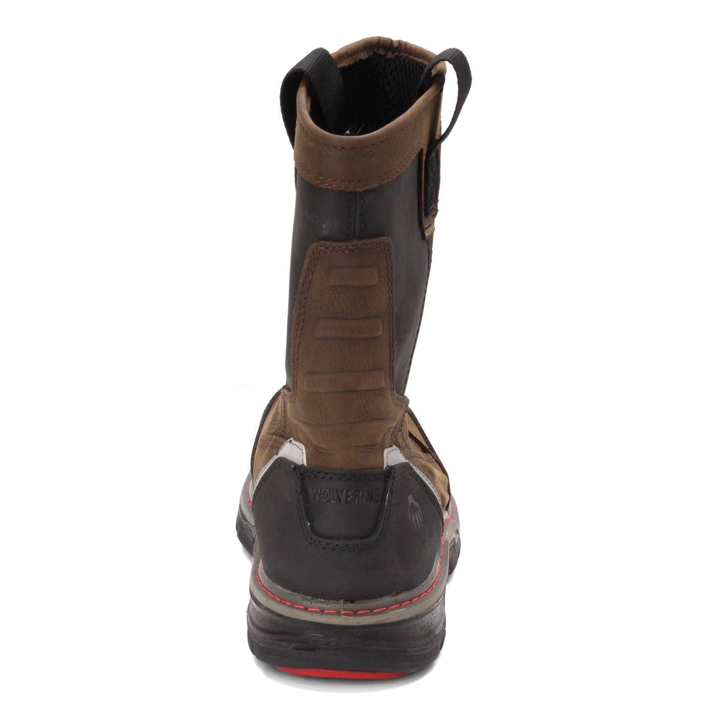 Peltz Shoes Men's Wolverine Boots Overman ST Work Boot BROWN BLACK W10488