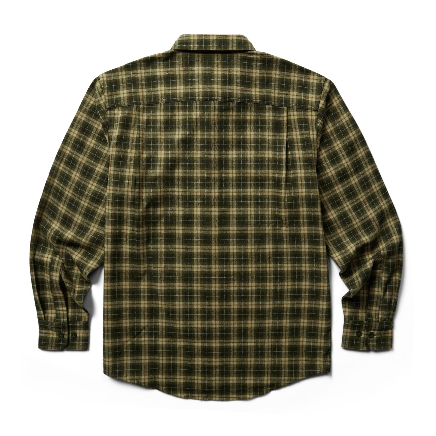 Peltz Shoes Men's Wolverine Glacier Midweight Flannel Shirt OLIVE W1208660-304