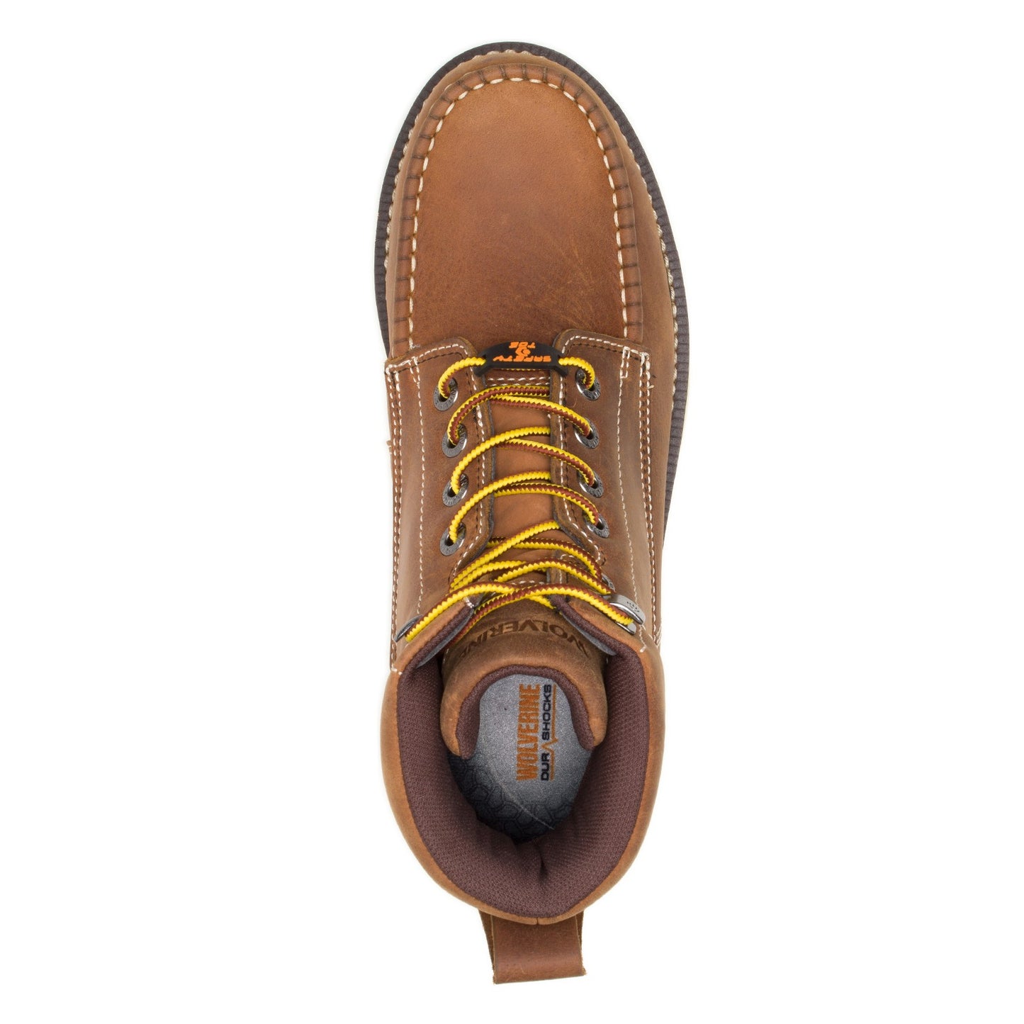 Peltz Shoes Men's Wolverine Boots I-90 Durashocks Moc-Toe Work Boot TAN W201097