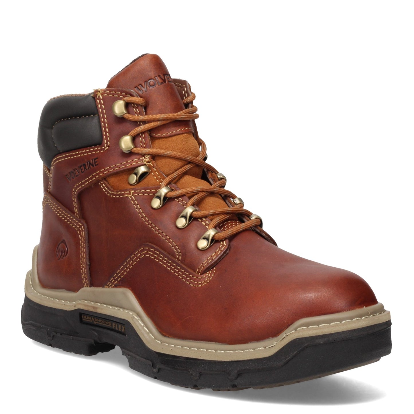 Peltz Shoes Men's Wolverine Boots Raider Durashocks 6in Work Boot PEANUT W210057
