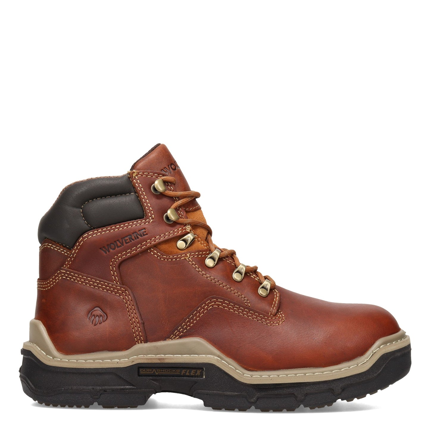Peltz Shoes Men's Wolverine Boots Raider Durashocks 6in Work Boot PEANUT W210057