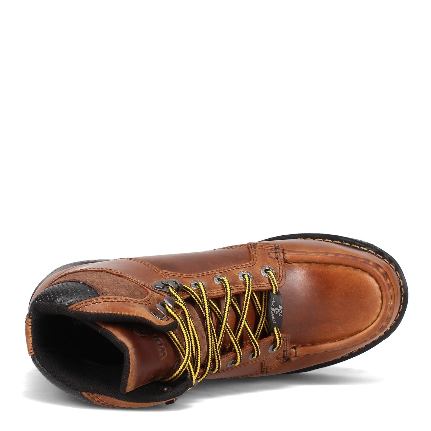 Peltz Shoes Men's Wolverine Boots Hellcat Ultraspring Moc Toe Wedge Comp Toe Work Boot TOBACCO W211001