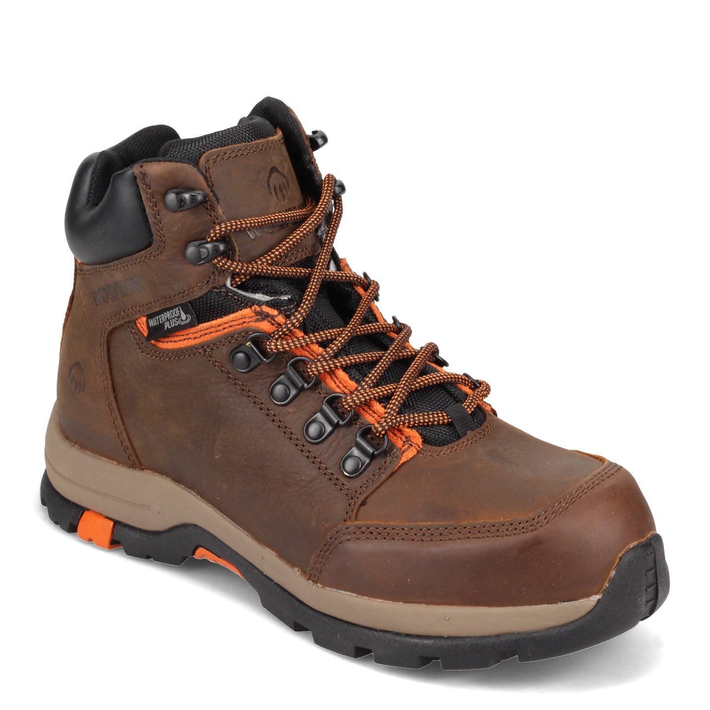 Peltz Shoes Men's Wolverine Boots Grayson Mid Waterproof Steel Toe Boot BROWN W211043