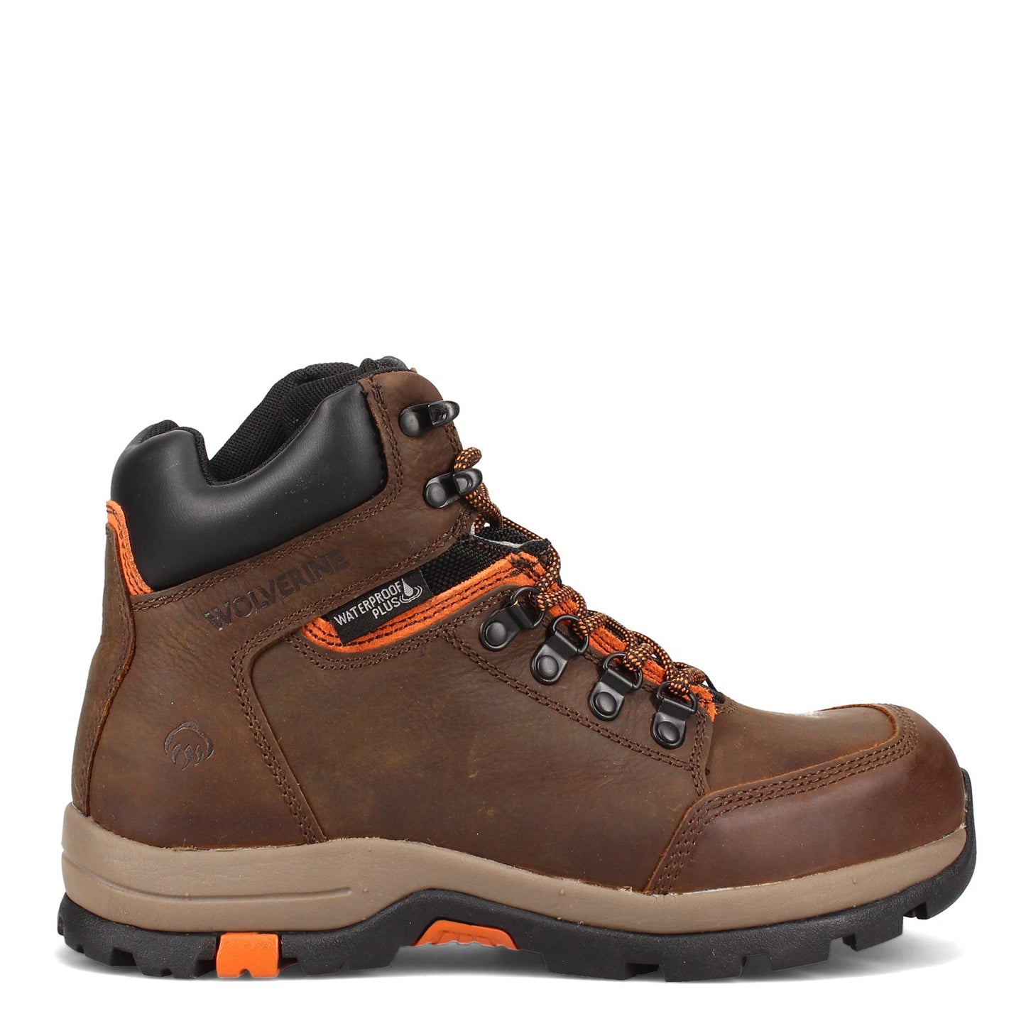 Peltz Shoes Men's Wolverine Boots Grayson Mid Waterproof Steel Toe Boot BROWN W211043
