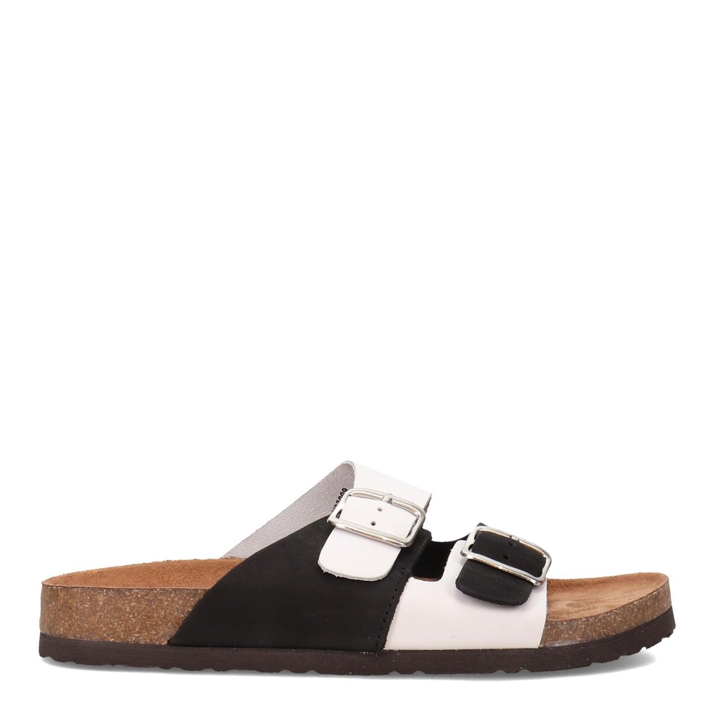 Peltz Shoes Women's White Mountain Hippy Sandal BLACK / WHITE W33009-975