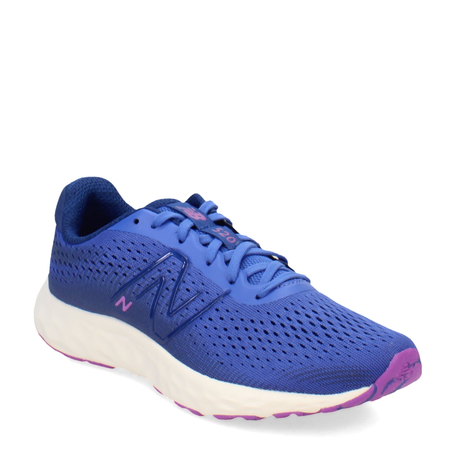 Peltz Shoes Women's New Balance 520v8 Running Shoe PINK NAVY W520CM8