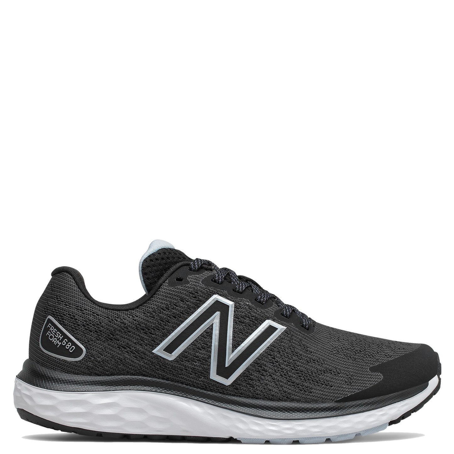 Peltz Shoes Women's New Balance 680v7 Running Shoe BLACK / WHITE W680LK7