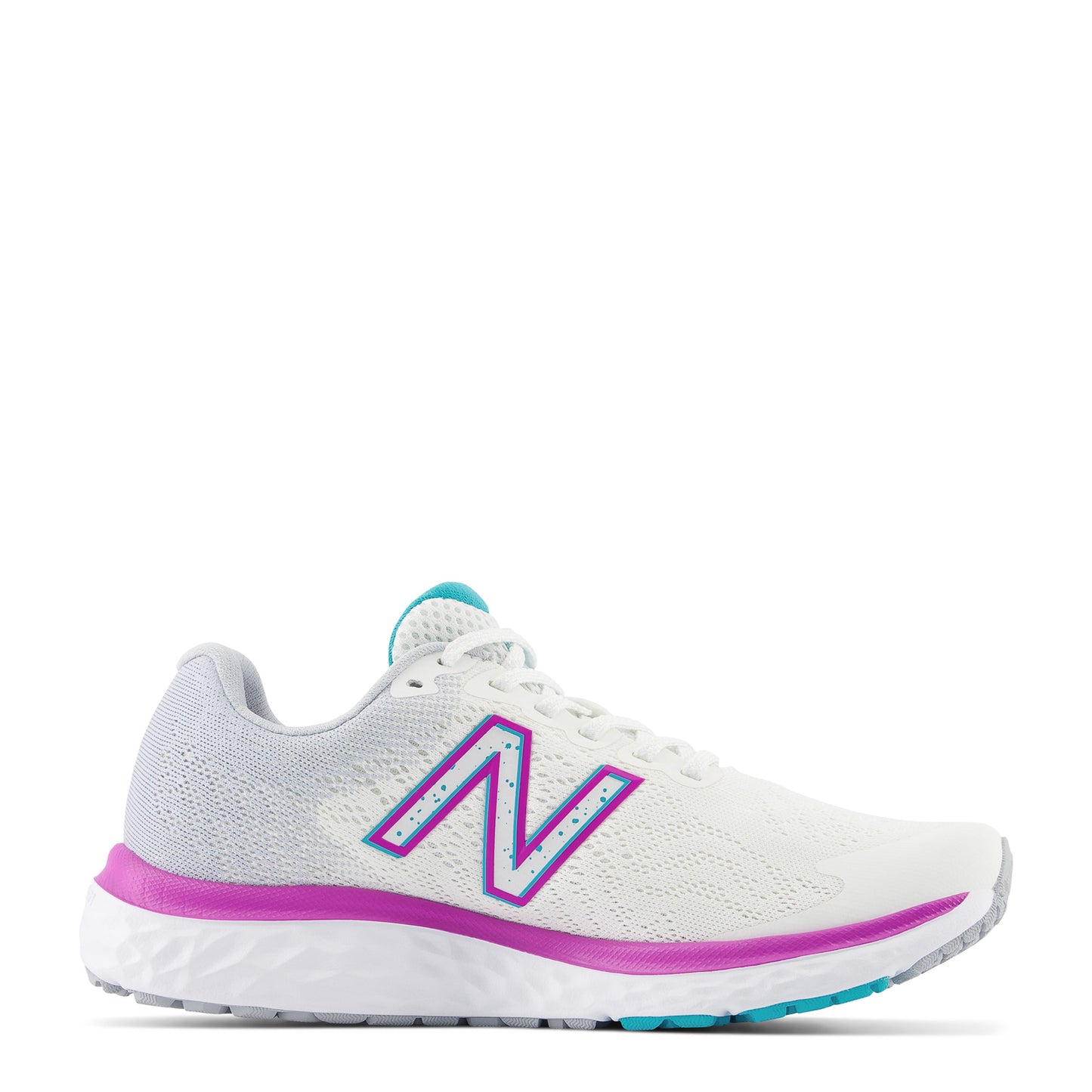 Peltz Shoes Women's New Balance 680v7 Running Shoe White Turquoise Pink W680WN7