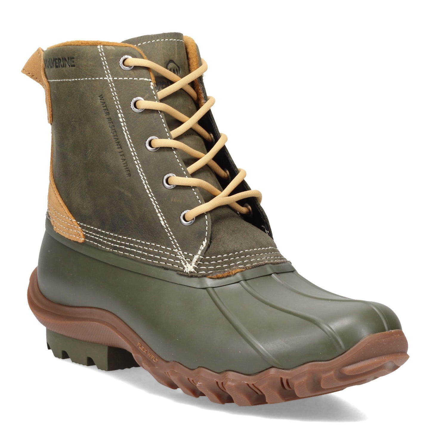 Peltz Shoes Men's Wolverine Boots Torrent Waterproof Duck Boot OLIVE W880221