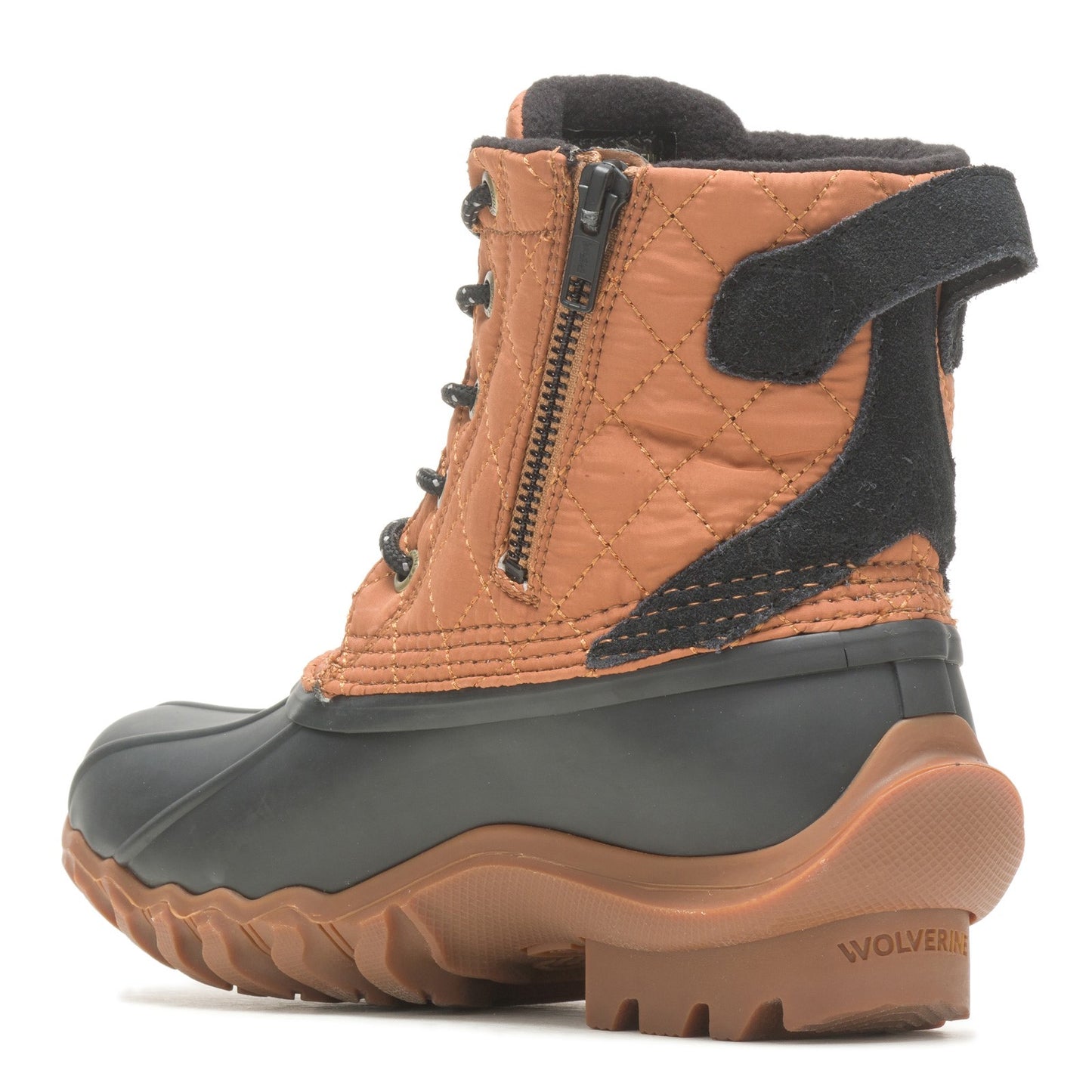 Peltz Shoes Women's Wolverine Torrent Quilted Duck Boot BROWN BLACK W880380