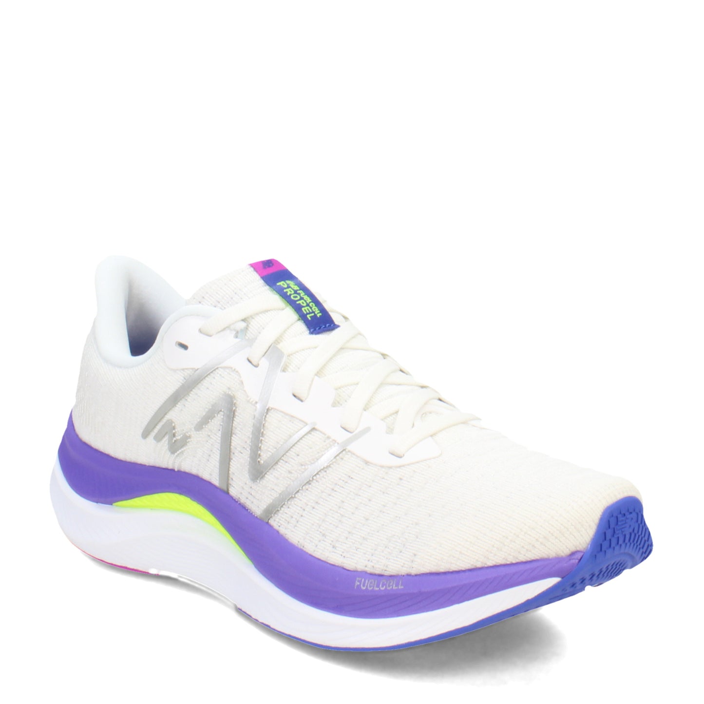 Peltz Shoes Women's New Balance FuelCell Propel v4 Running Shoe WHITE ELECTRIC WFCPRCW4