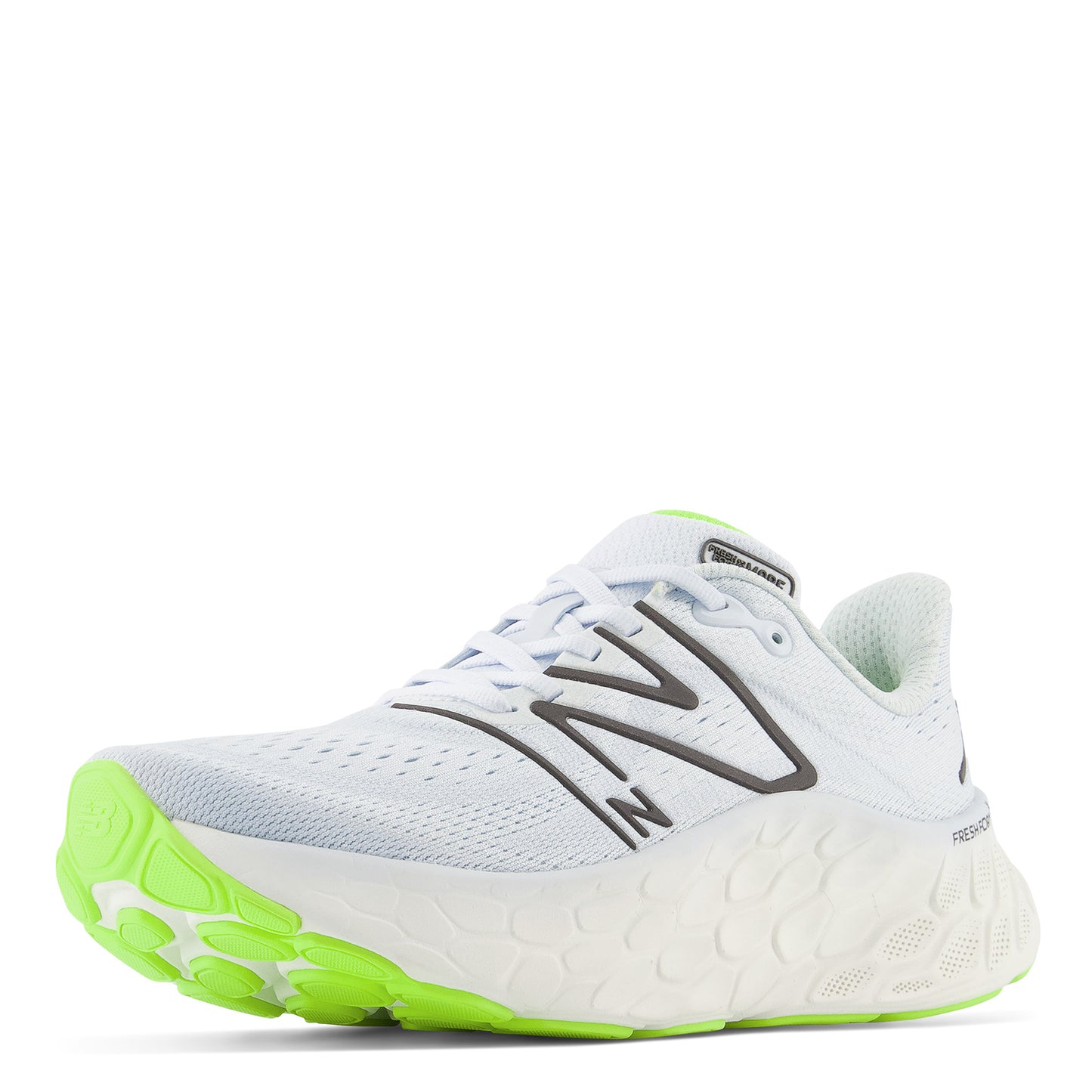Peltz Shoes Women's New Balance Fresh Foam More v4 Running Shoe ICE BLUE / GREEN WMORCR4