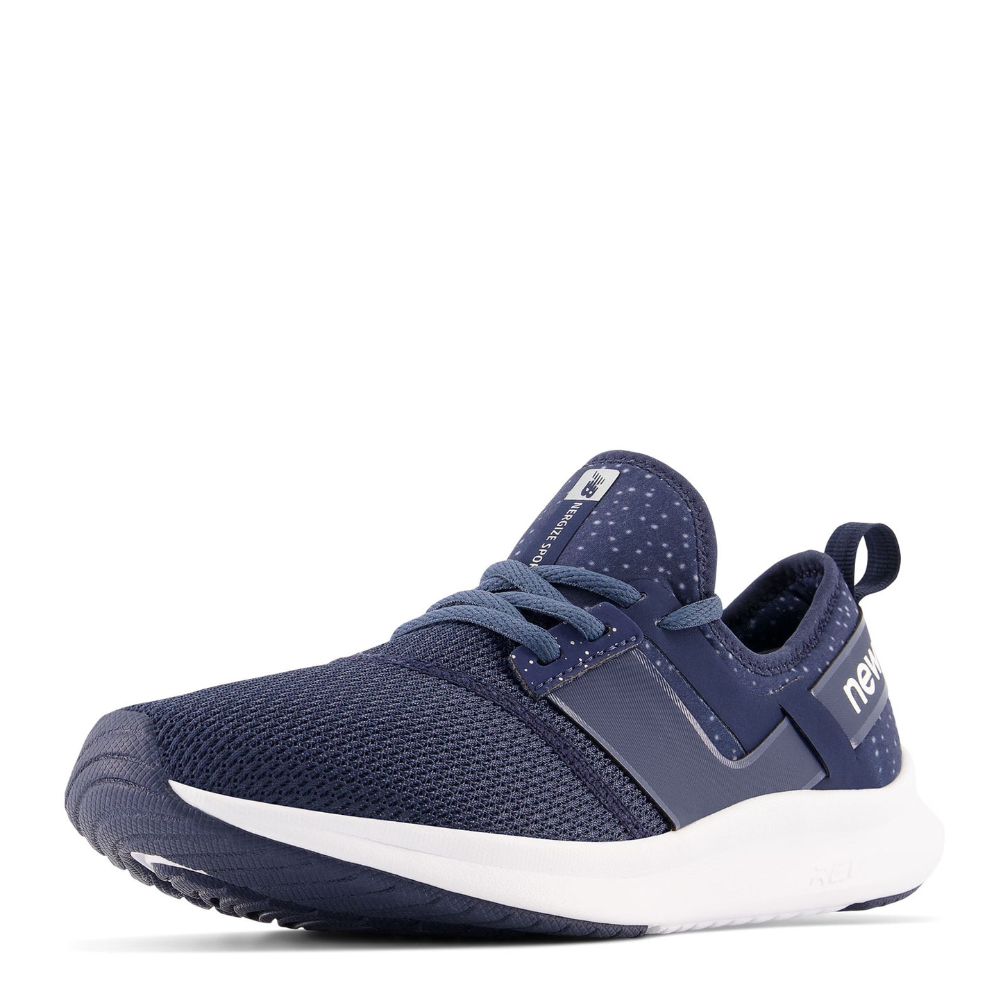 Peltz Shoes Women's New Balance Nergize Sport v1 Training Shoe NAVY SILVER WNRGSCN1