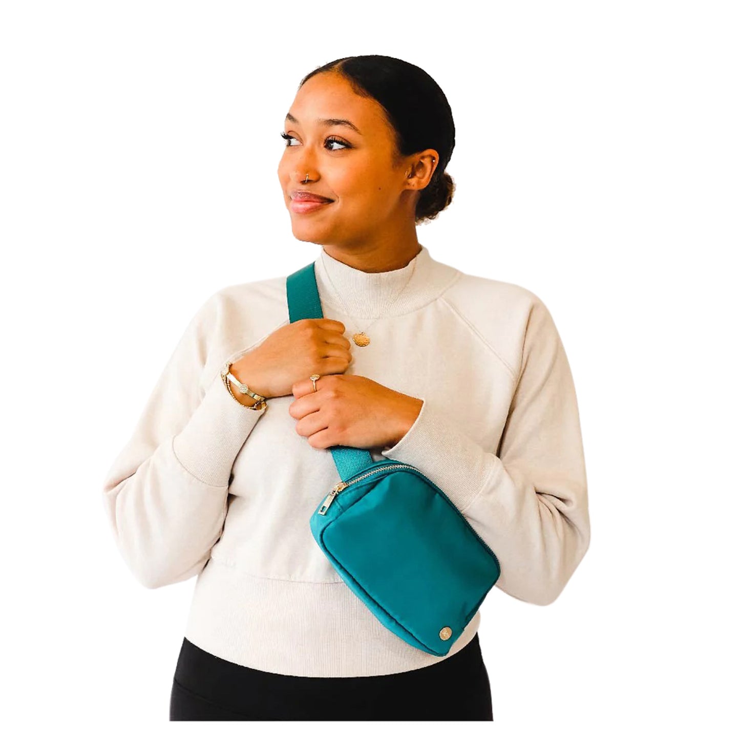 Peltz Shoes Women's The Darling Effect All You Need Belt Bag with Hair Scarf Brilliant Teal WSDE-BLTBAG-BT