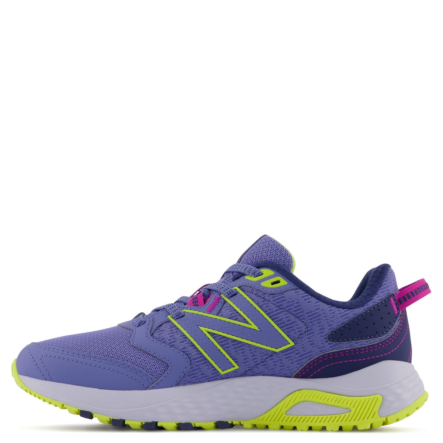 Peltz Shoes Women's New Balance 410V7 Trail Running Shoe PURPLE YELLOW WT410CB7