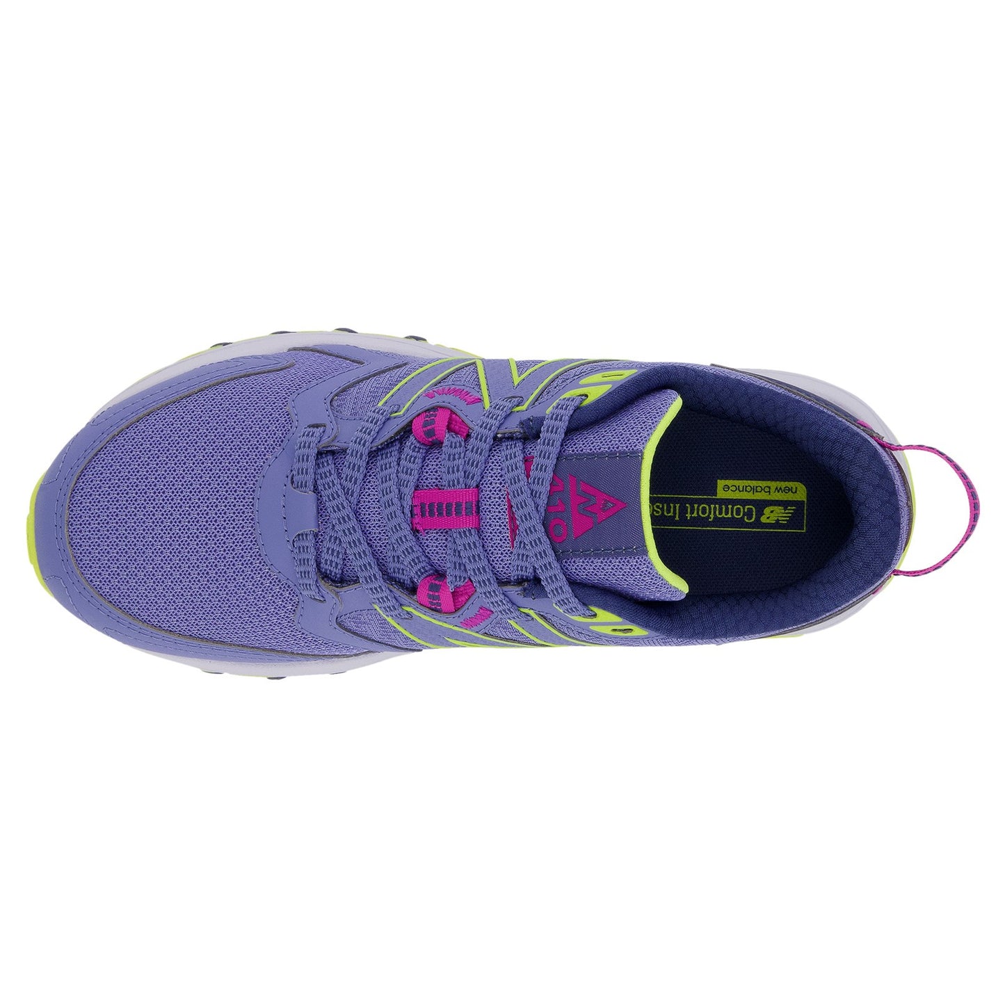 Peltz Shoes Women's New Balance 410V7 Trail Running Shoe PURPLE YELLOW WT410CB7