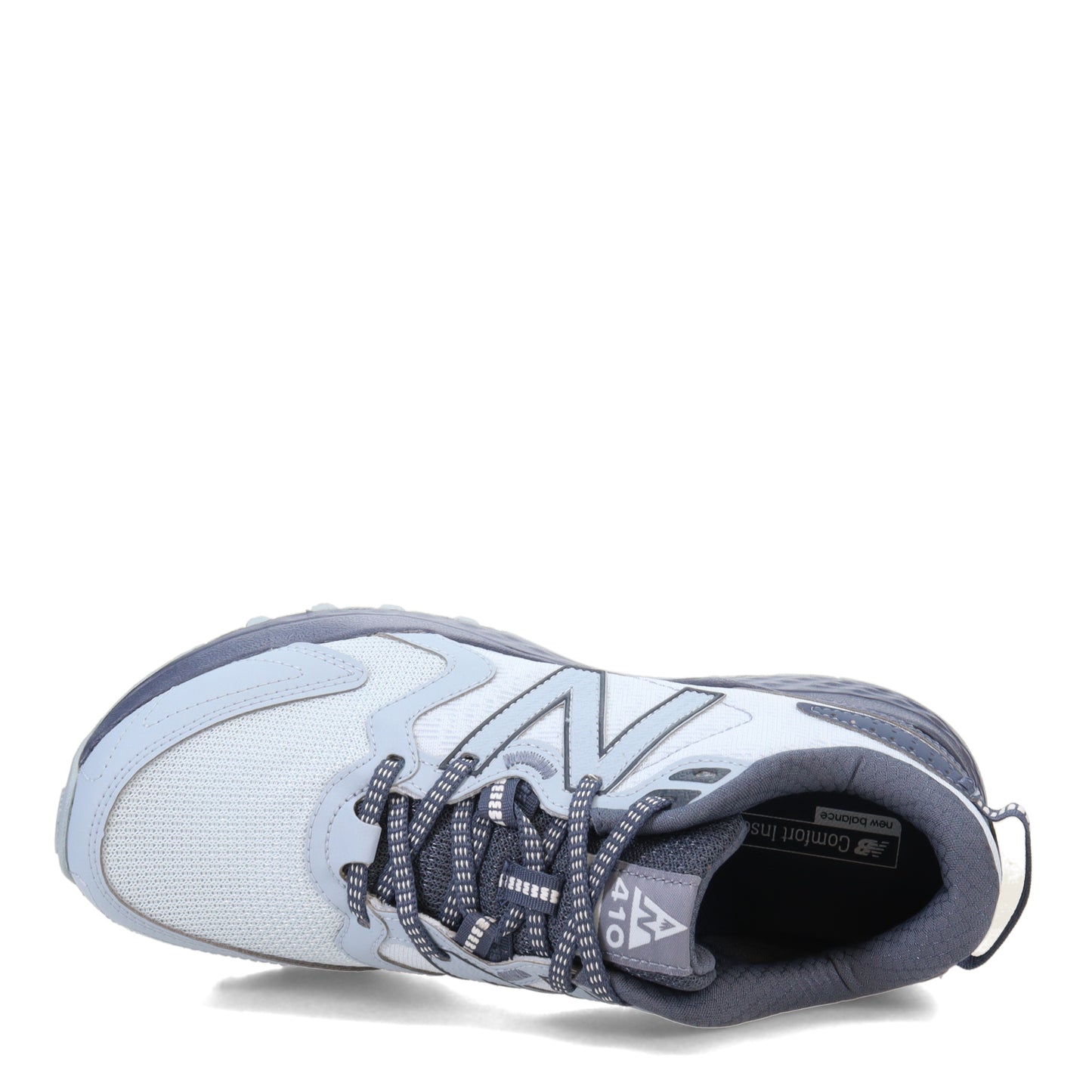 Peltz Shoes Women's New Balance 410V7 Trail Running Shoe LT BLUE GRY WT410HT7
