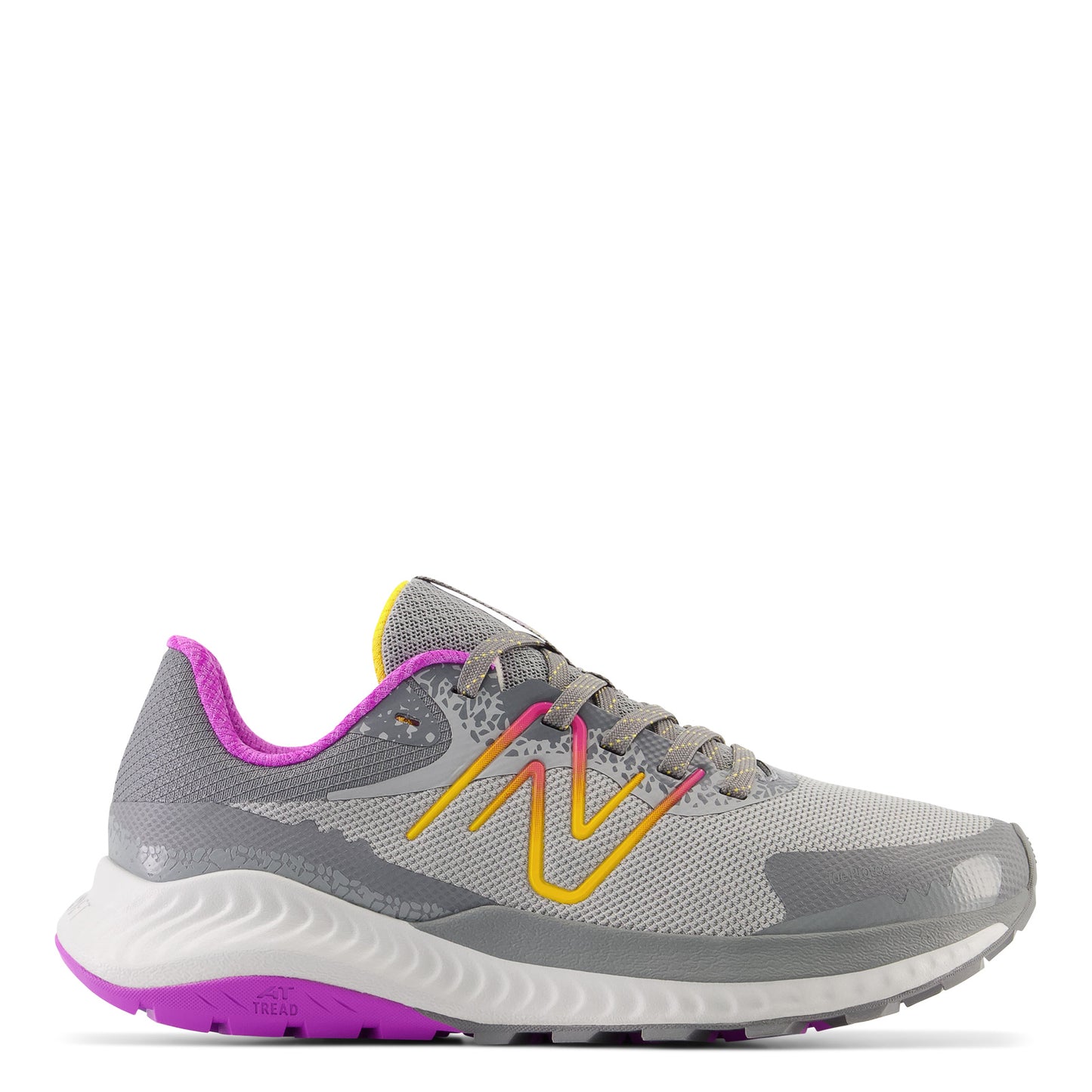 Peltz Shoes Women's New Balance DynaSoft Nitrel V5 Trail Running Shoe Grey Pink Multi WTNTRMG5