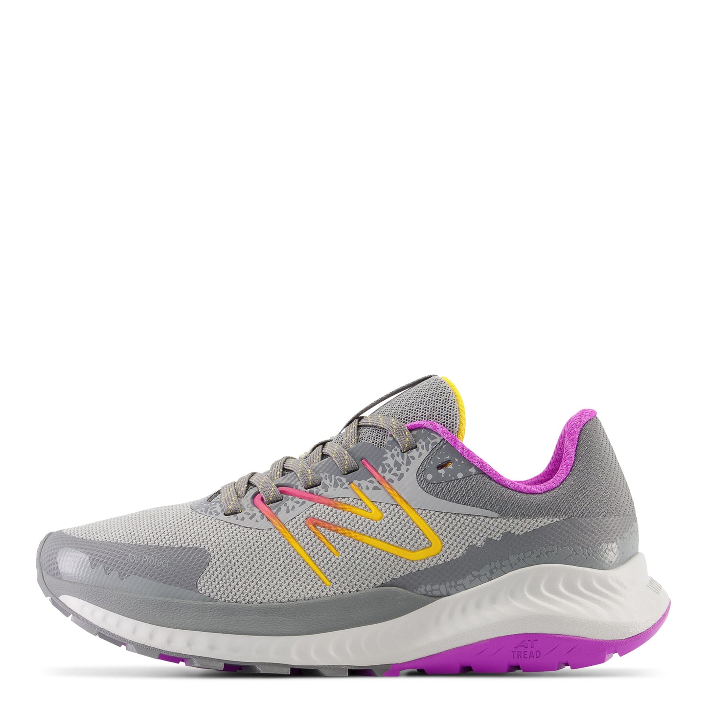 Peltz Shoes Women's New Balance DynaSoft Nitrel V5 Trail Running Shoe Grey Pink Multi WTNTRMG5