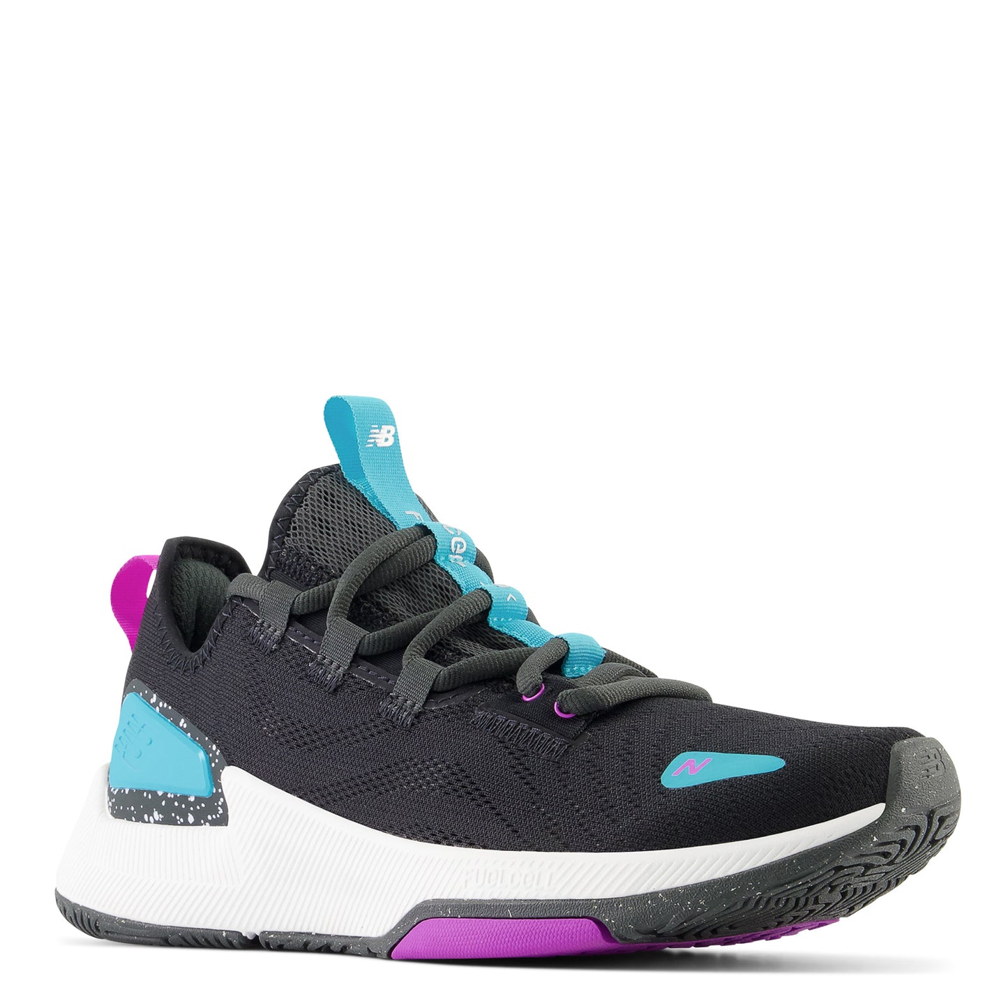 Peltz Shoes Women's New Balance FuelCell Trainer v2 Sneaker BLACK / BLUE WXM100A2